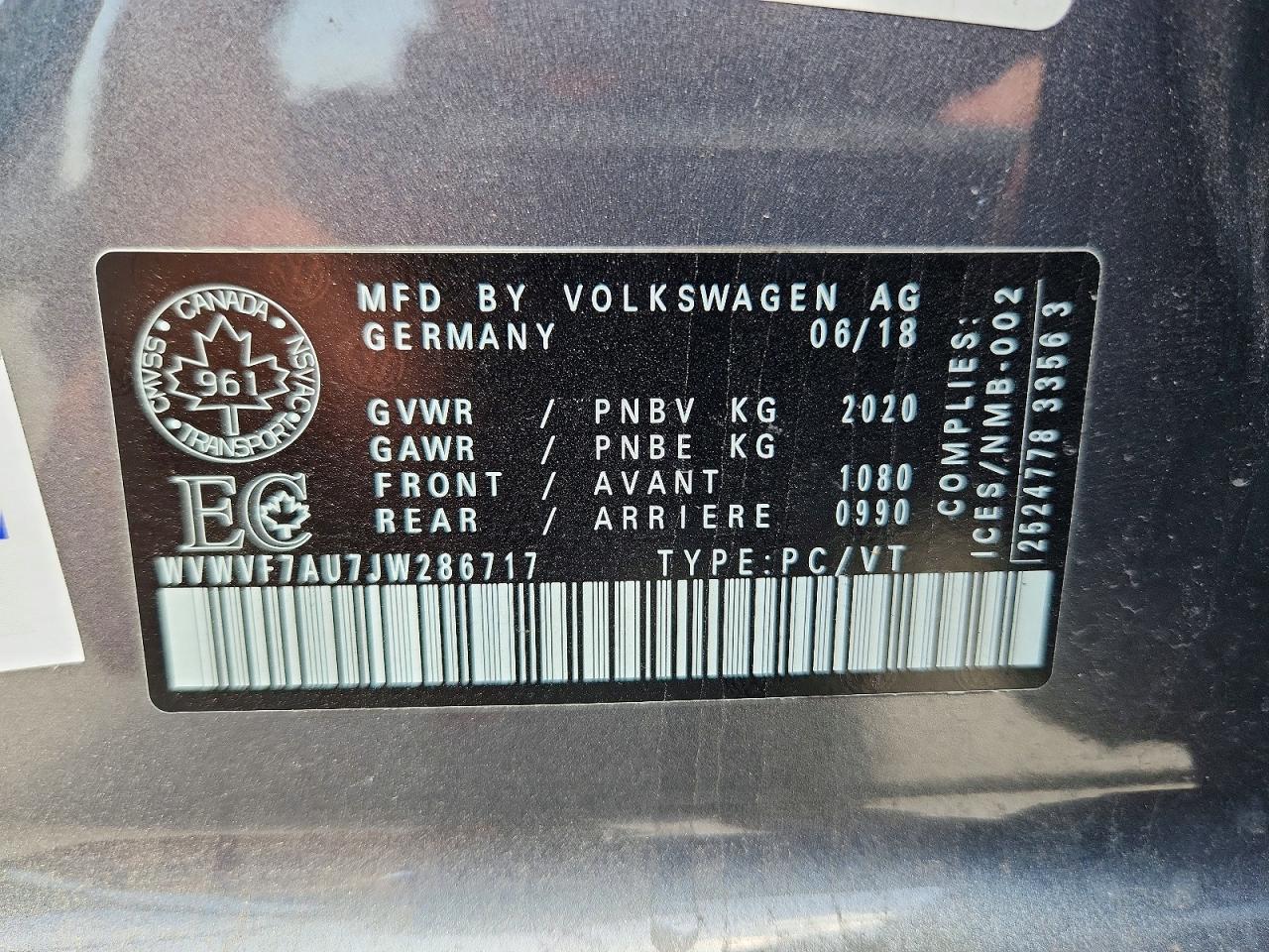 2018 Volkswagen Golf R Gray vin: WVWVF7AU7JW286717