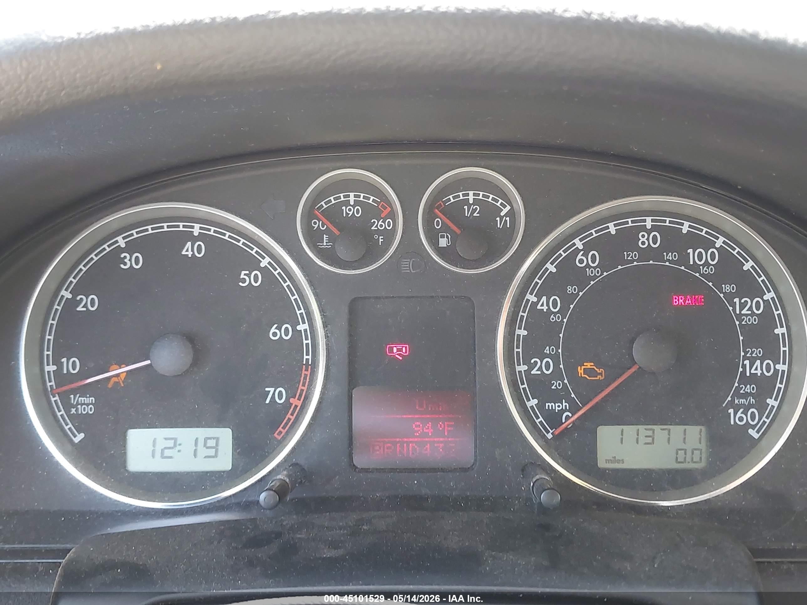 2002 Volkswagen Passat Glx Gray vin: WVWYH63B12E198153