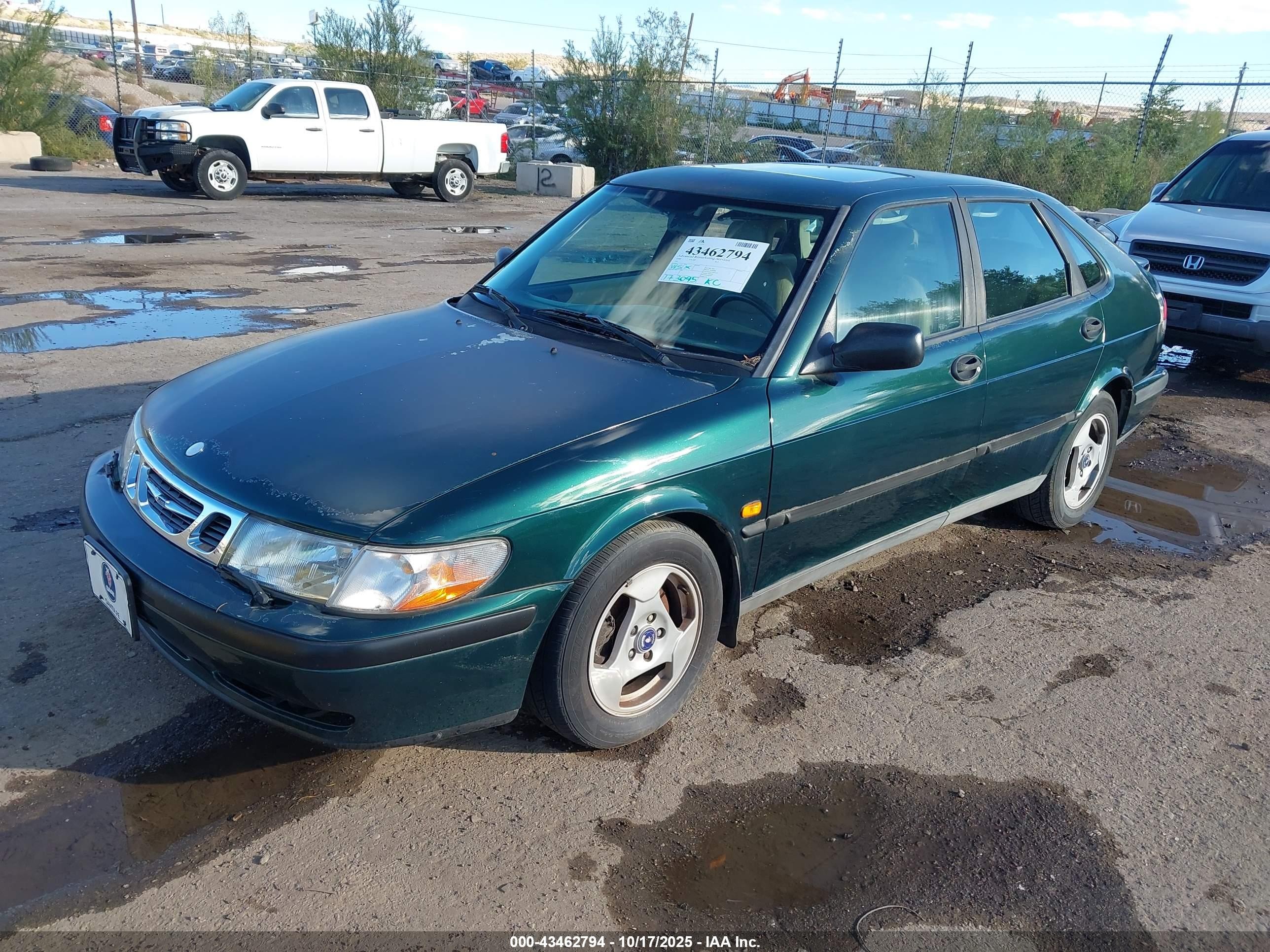 1999 Saab 9-3 S Green vin: YS3DD58N8X2008308