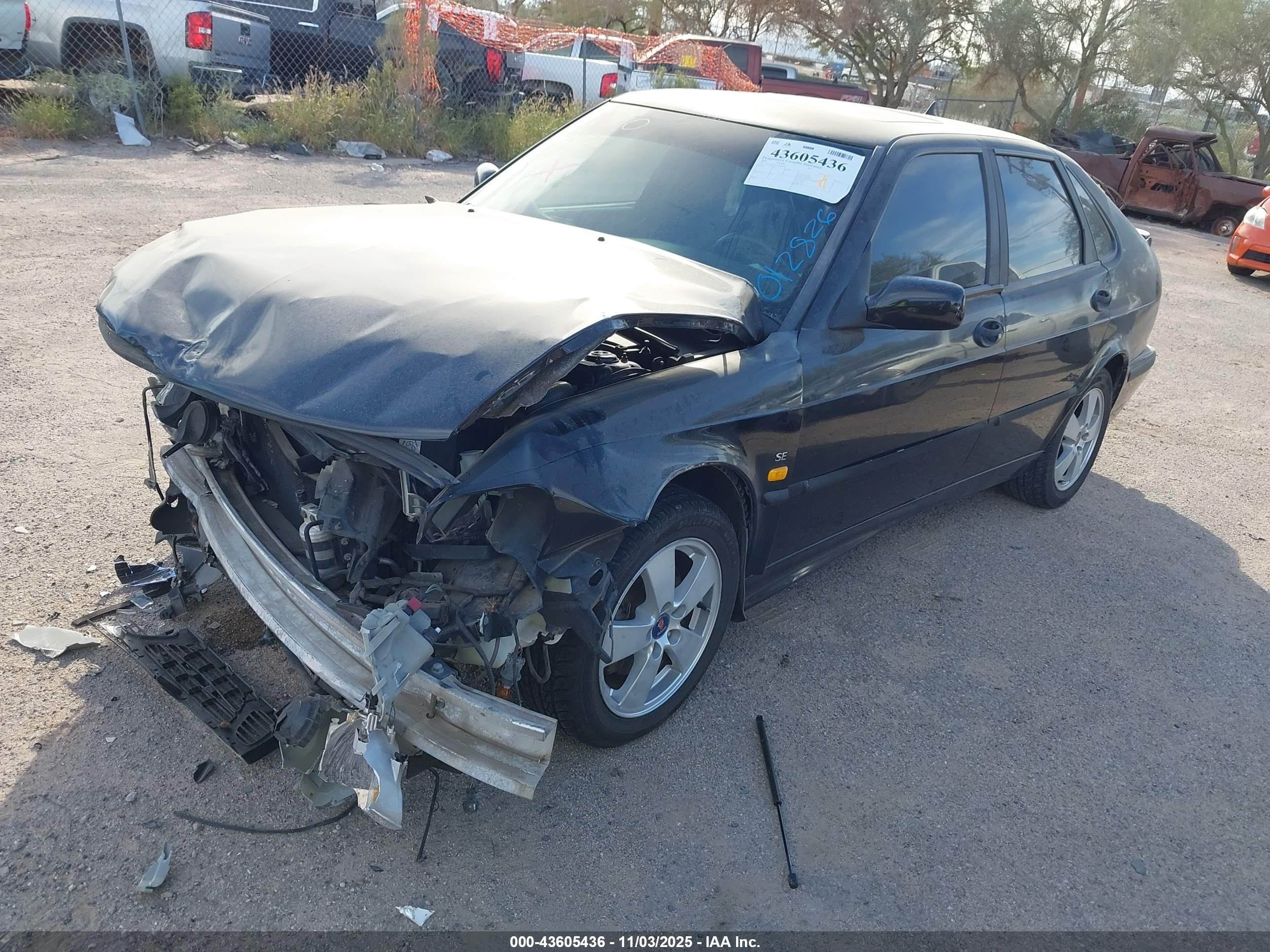 2002 Saab 9-3 Se Black vin: YS3DF55KX22012826