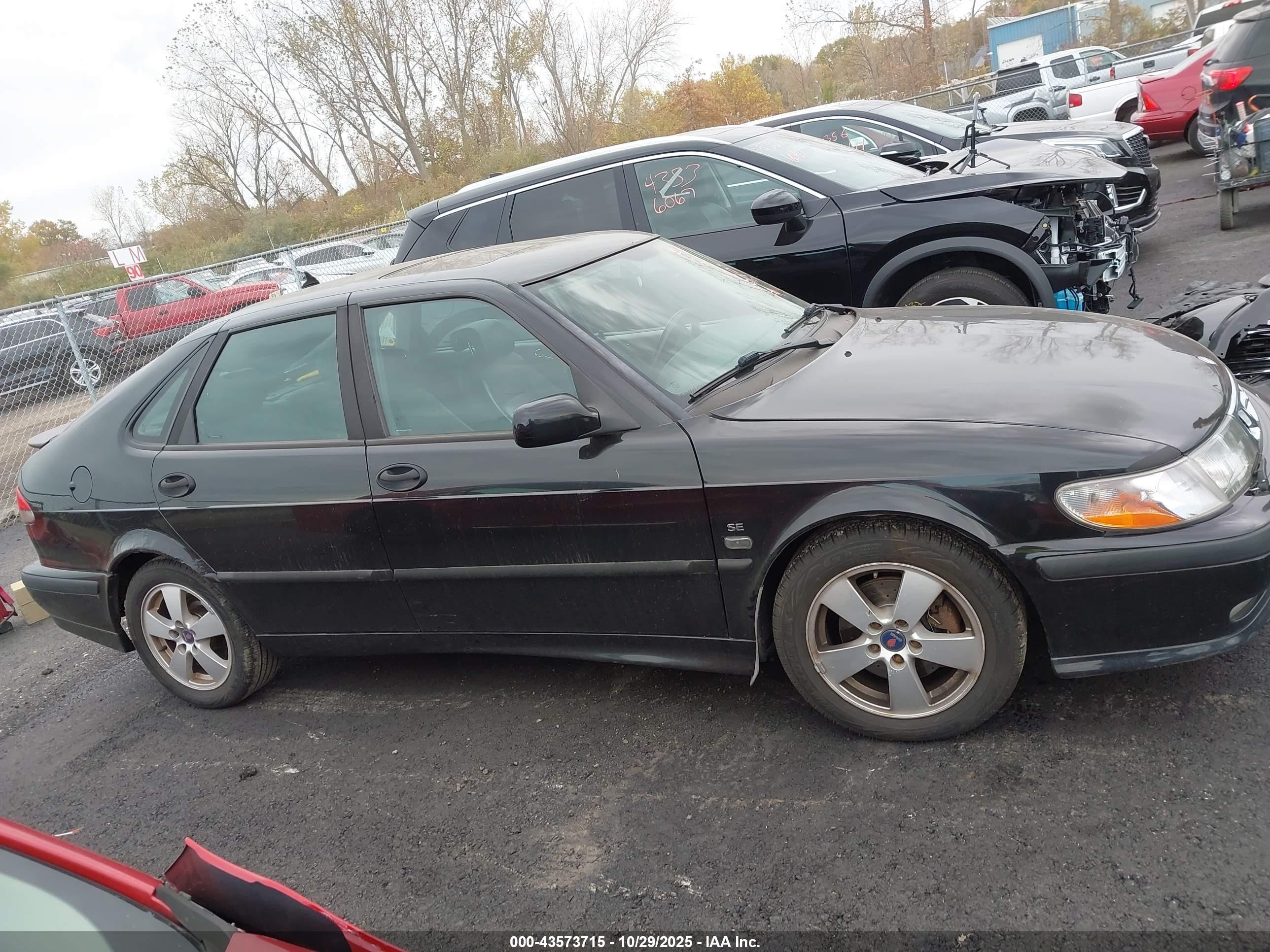 2002 Saab 9-3 Se Черный vin: YS3DF55KX22016407
