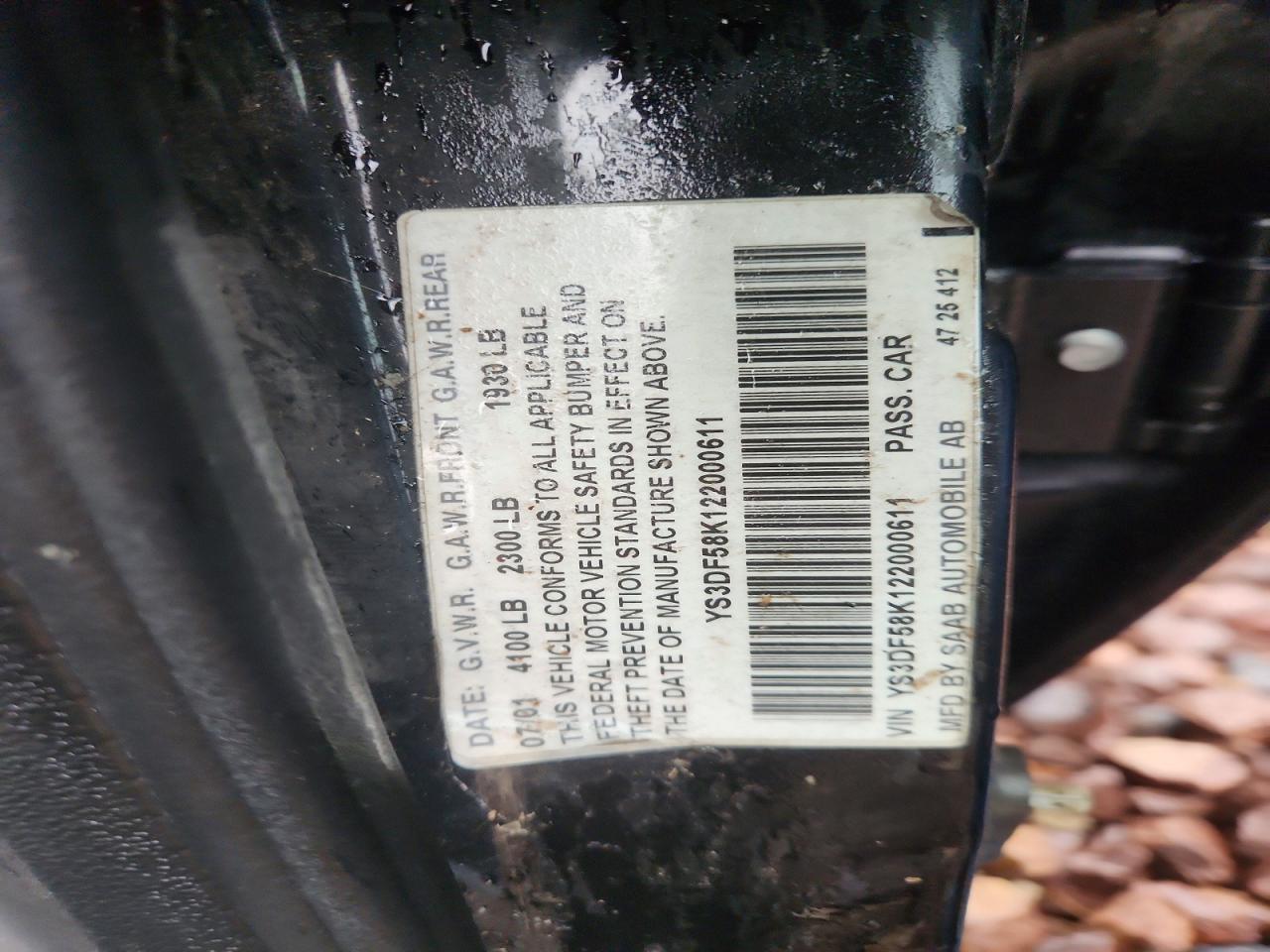 2002 Saab 9-3 Se Black vin: YS3DF58K122000611