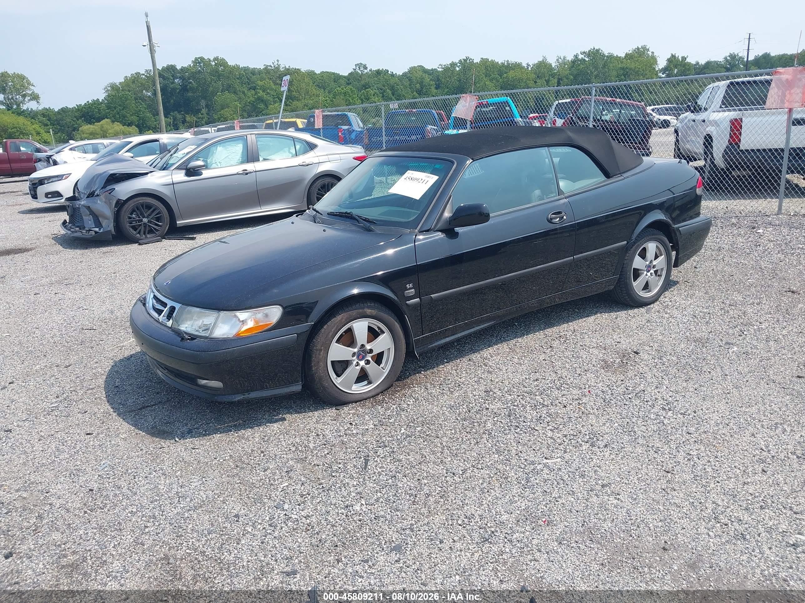 2002 Saab 9-3 Se Черный vin: YS3DF75K427012528