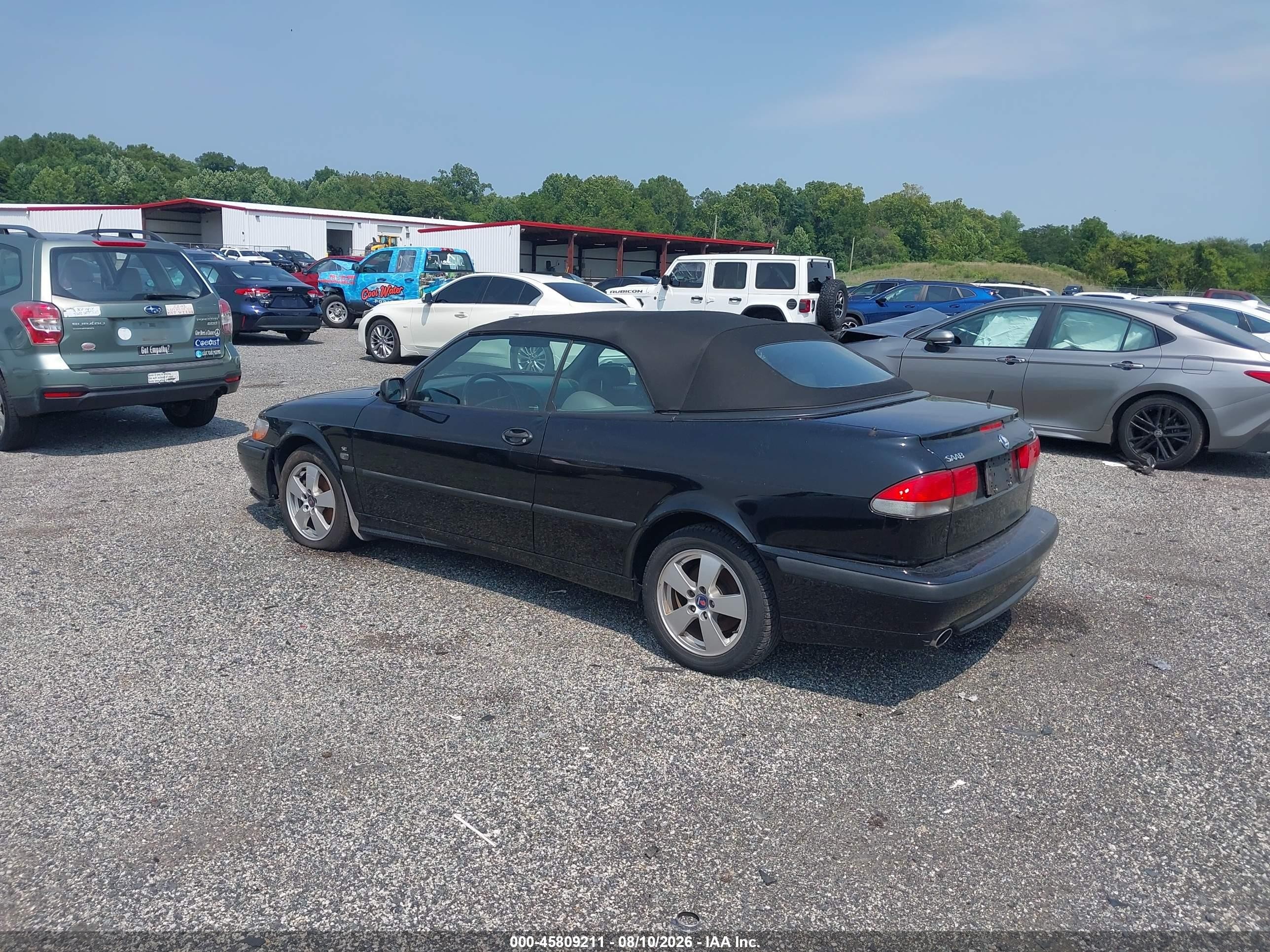 2002 Saab 9-3 Se Черный vin: YS3DF75K427012528