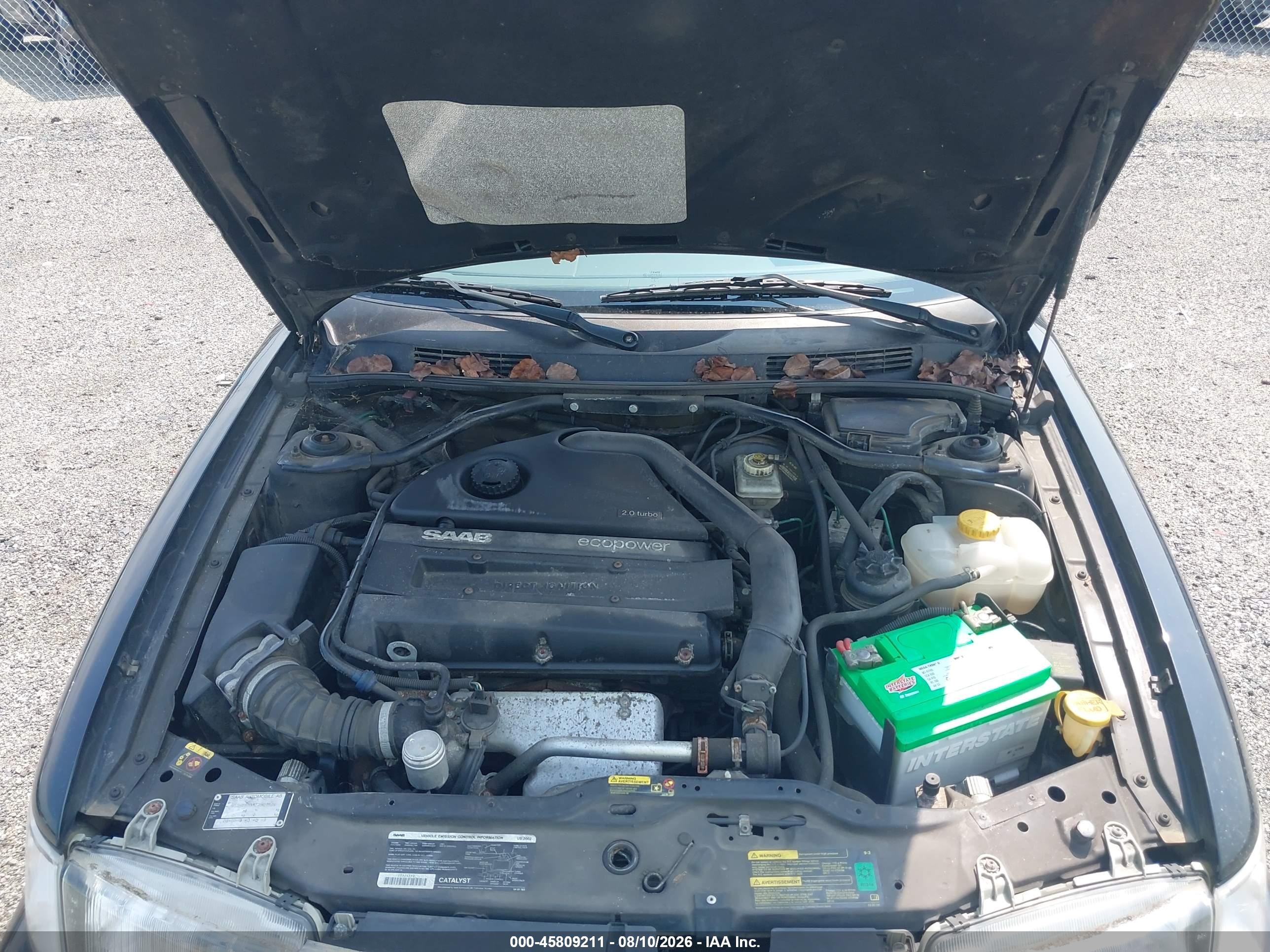 2002 Saab 9-3 Se Черный vin: YS3DF75K427012528