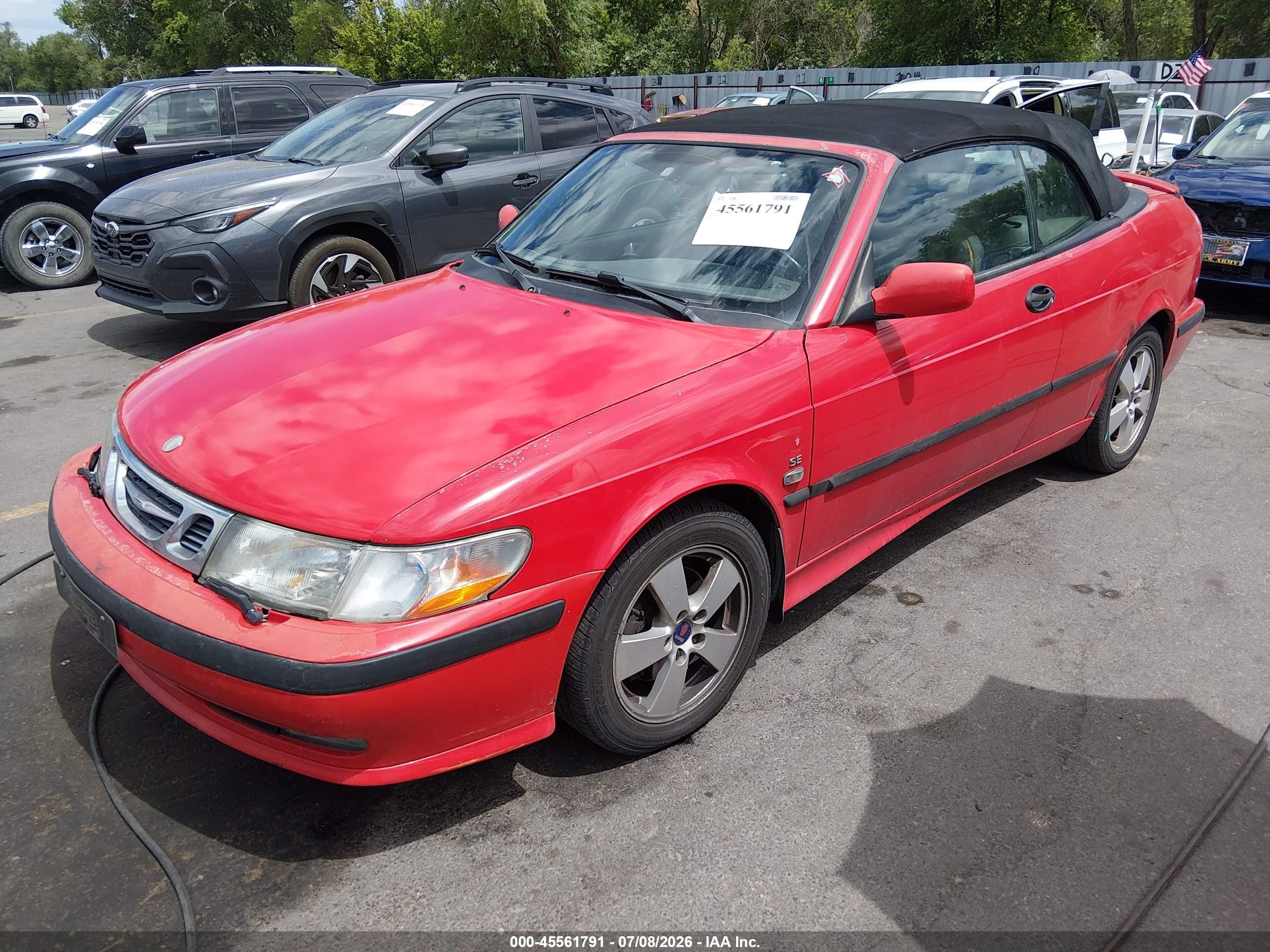 2002 Saab 9-3 Se Красный vin: YS3DF75KX27013229