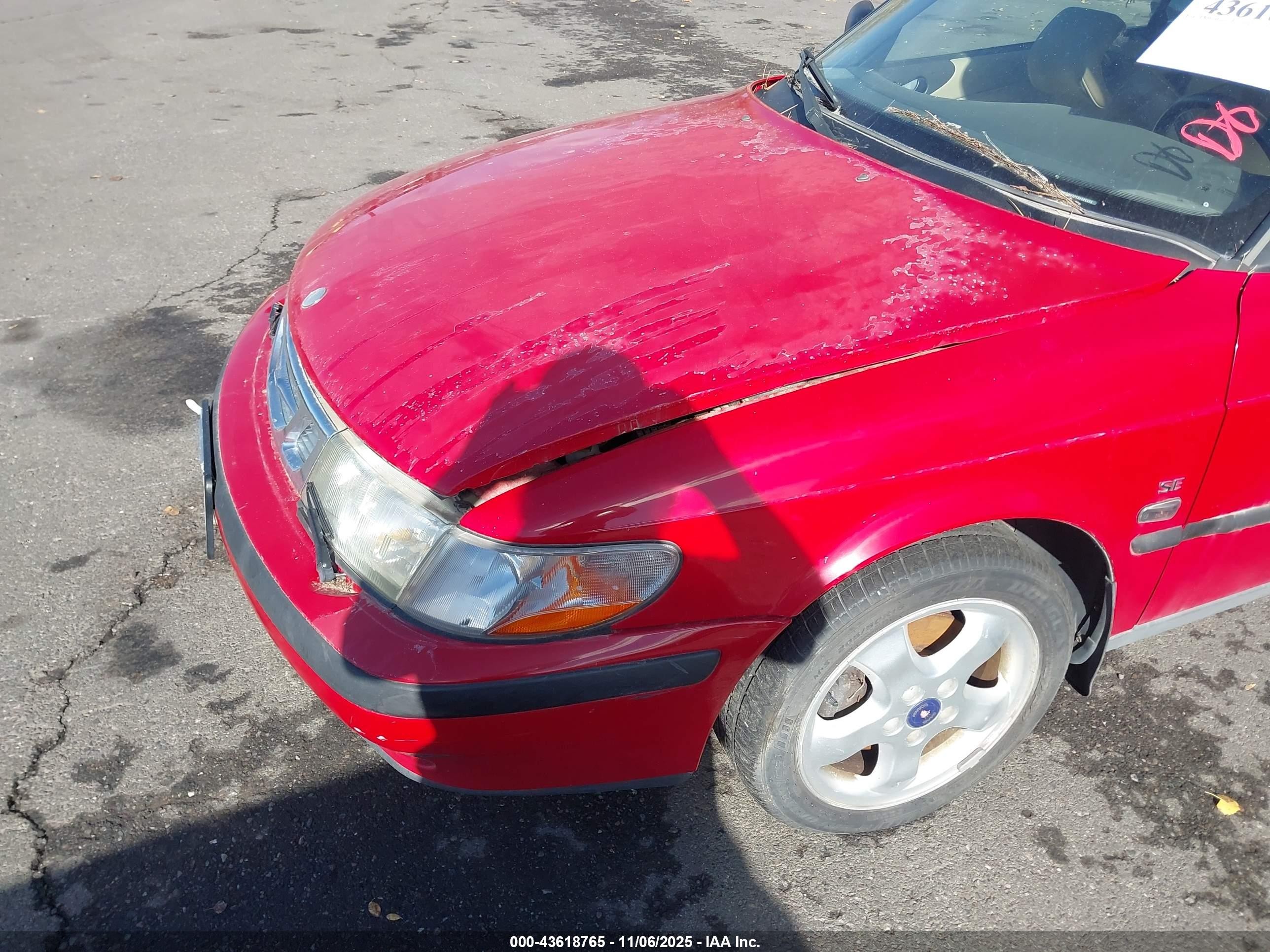 1999 Saab 9-3 Se Red vin: YS3DF75P5X7024934