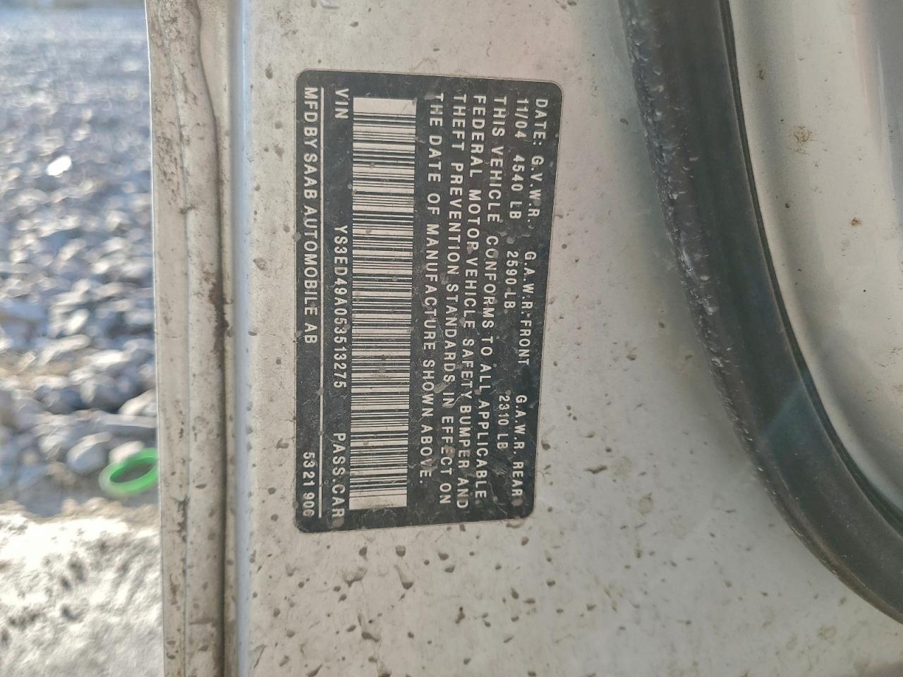 2005 Saab 9-5 Arc Серебряный vin: YS3ED49A053513275