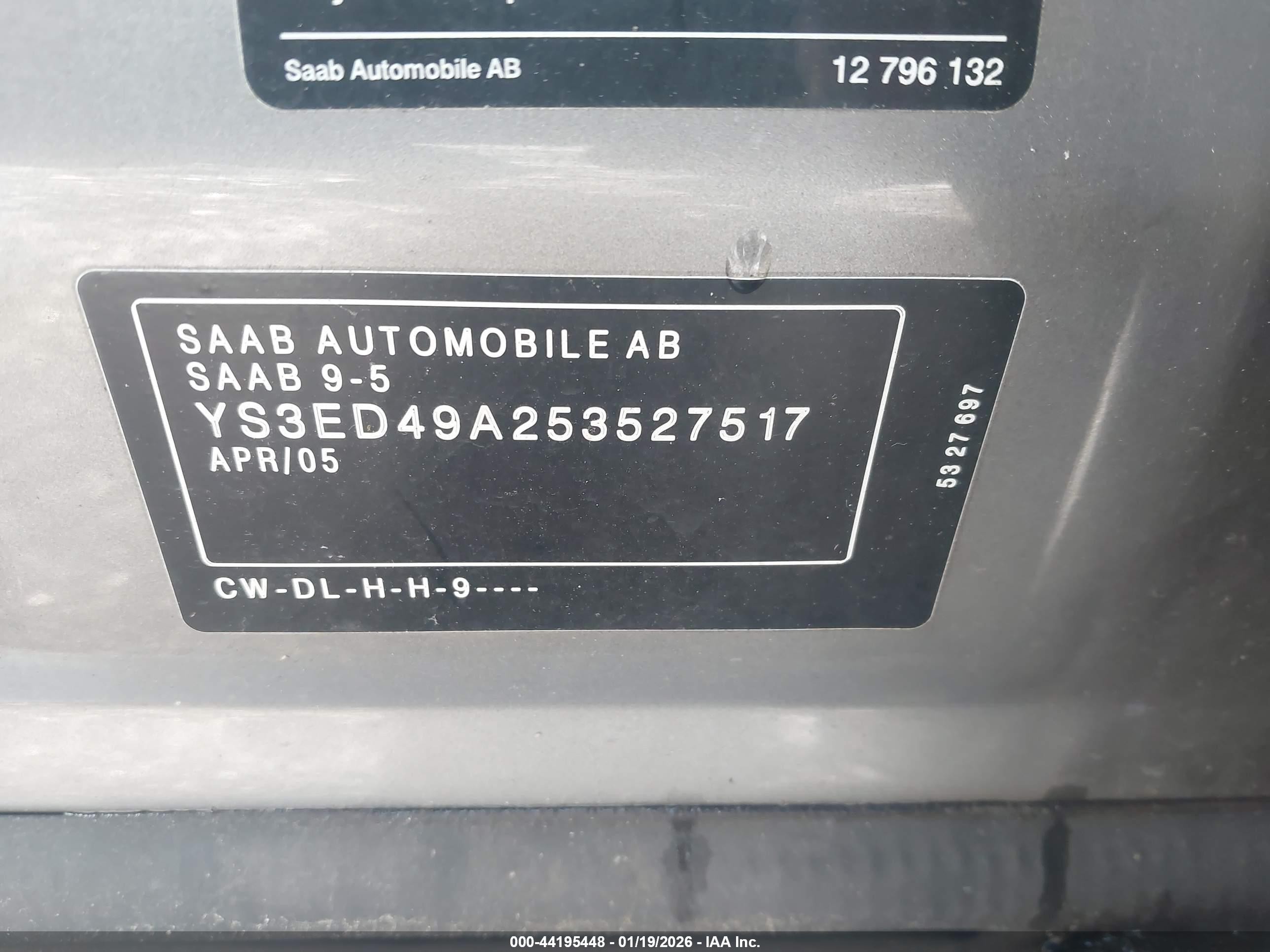 2005 Saab 9-5 Arc Бежевый vin: YS3ED49A253527517