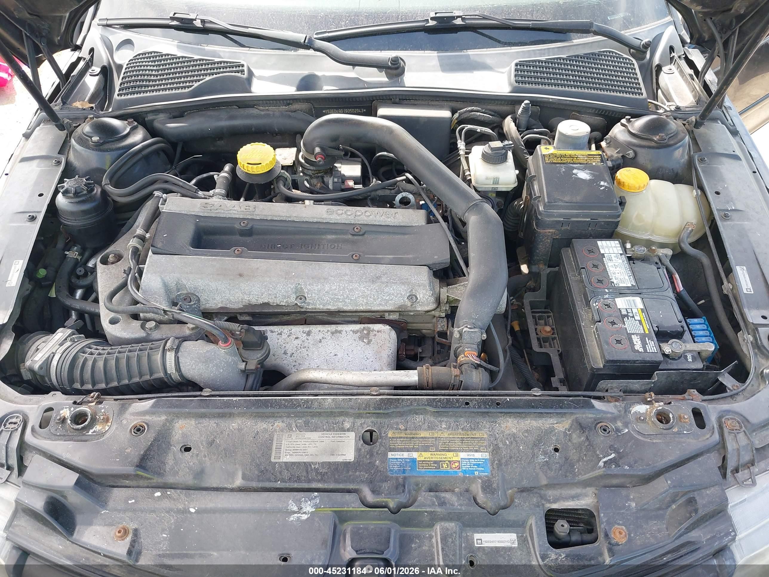 2009 Saab 9-5 2.3t Черный vin: YS3ED49G193502943