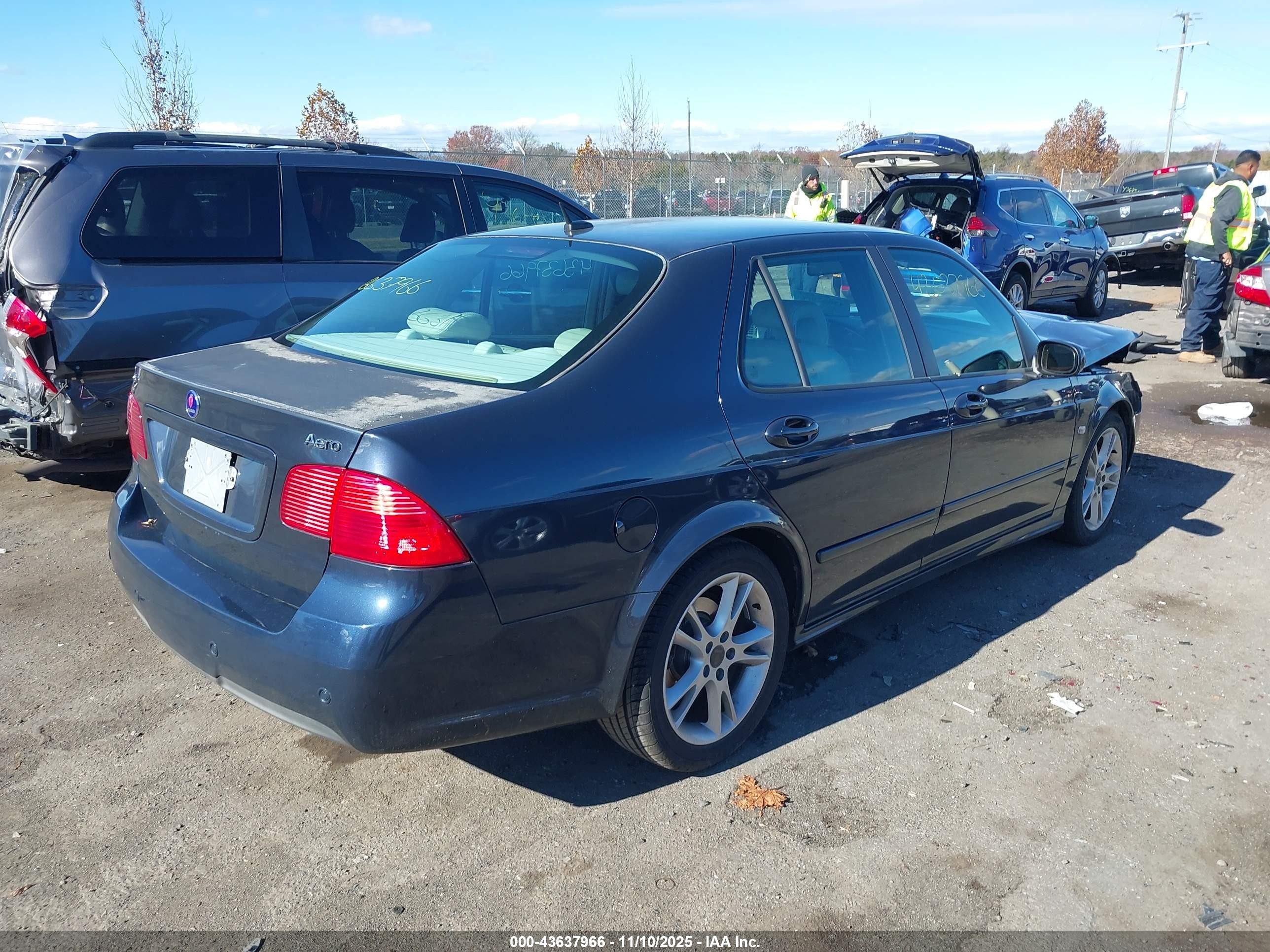 2007 Saab 9-5 2.3t W/aero Package Blue vin: YS3EH49G373511175