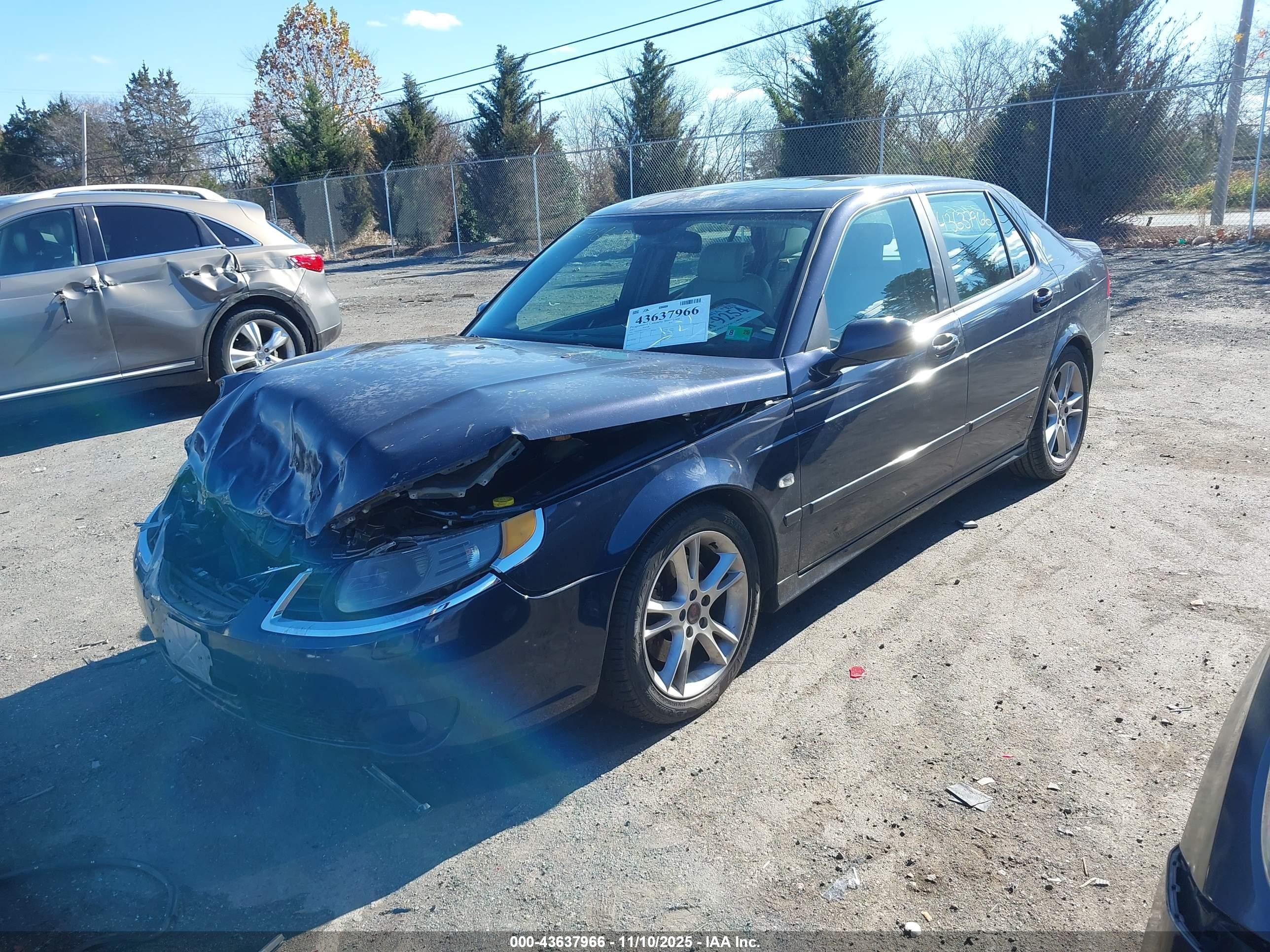 2007 Saab 9-5 2.3t W/aero Package Blue vin: YS3EH49G373511175