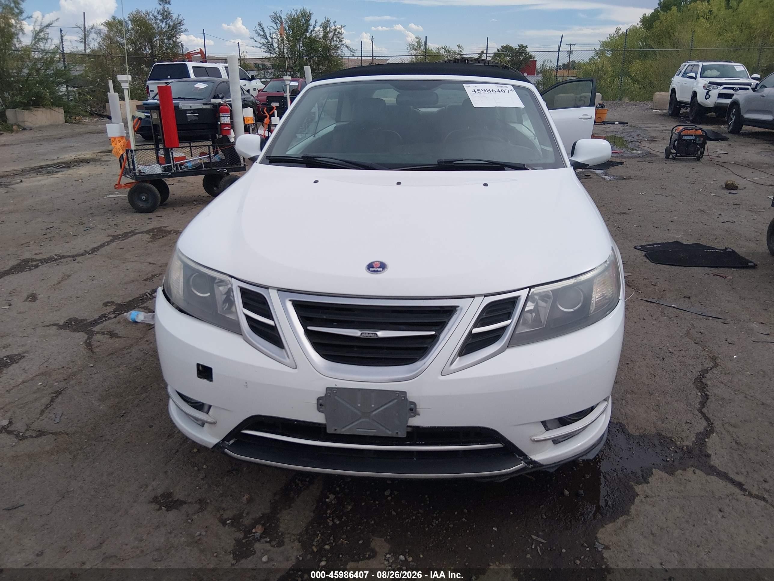 2011 Saab 9-3 Turbo4 Белый vin: YS3FA7CYXB1306498