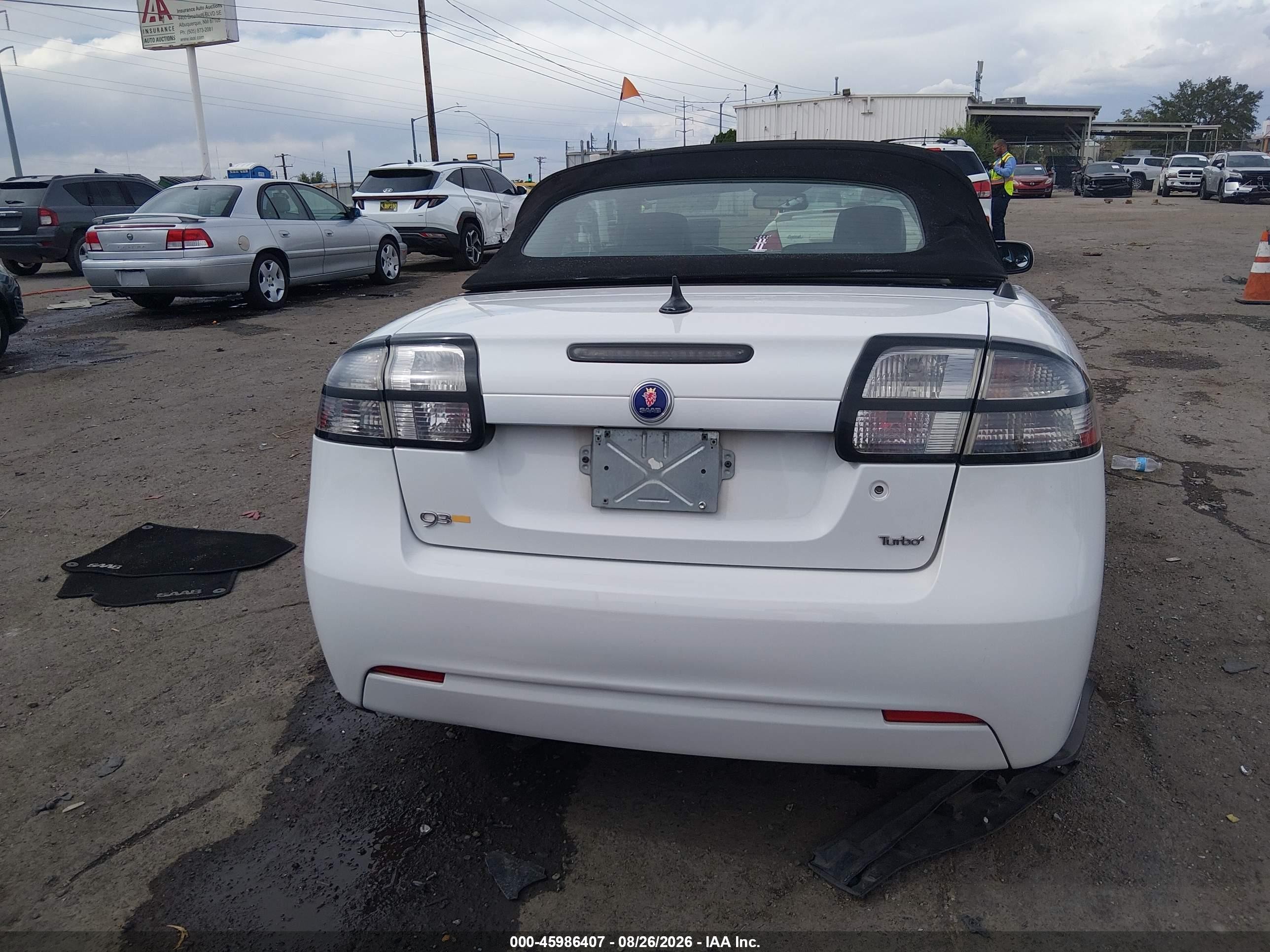 2011 Saab 9-3 Turbo4 Белый vin: YS3FA7CYXB1306498