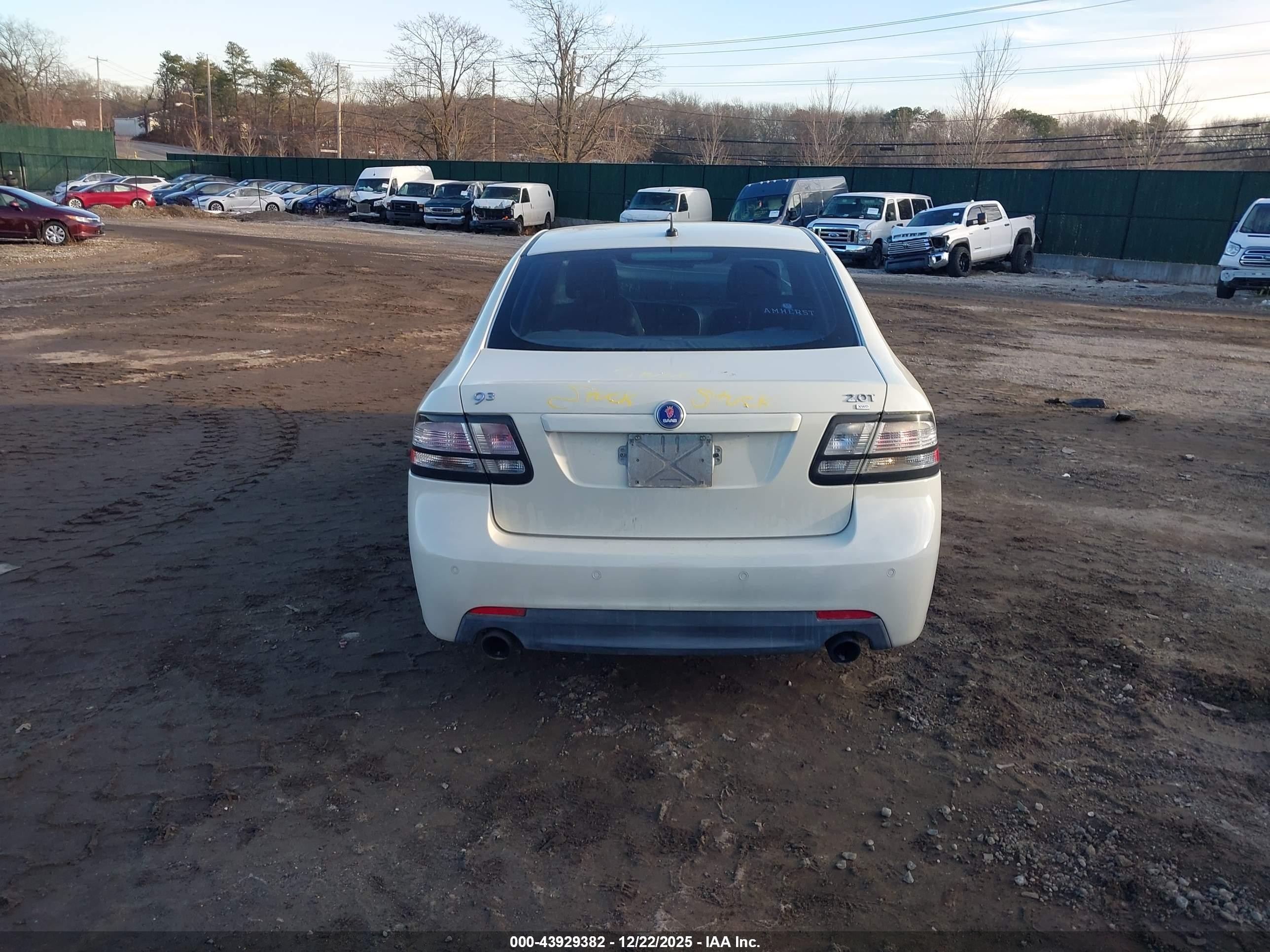 2009 Saab 9-3 2.0t White vin: YS3FB42Y491016412