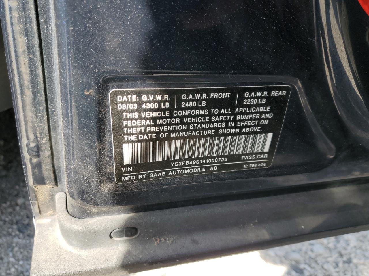 2004 Saab 9-3 Linear Синий vin: YS3FB49S141006723