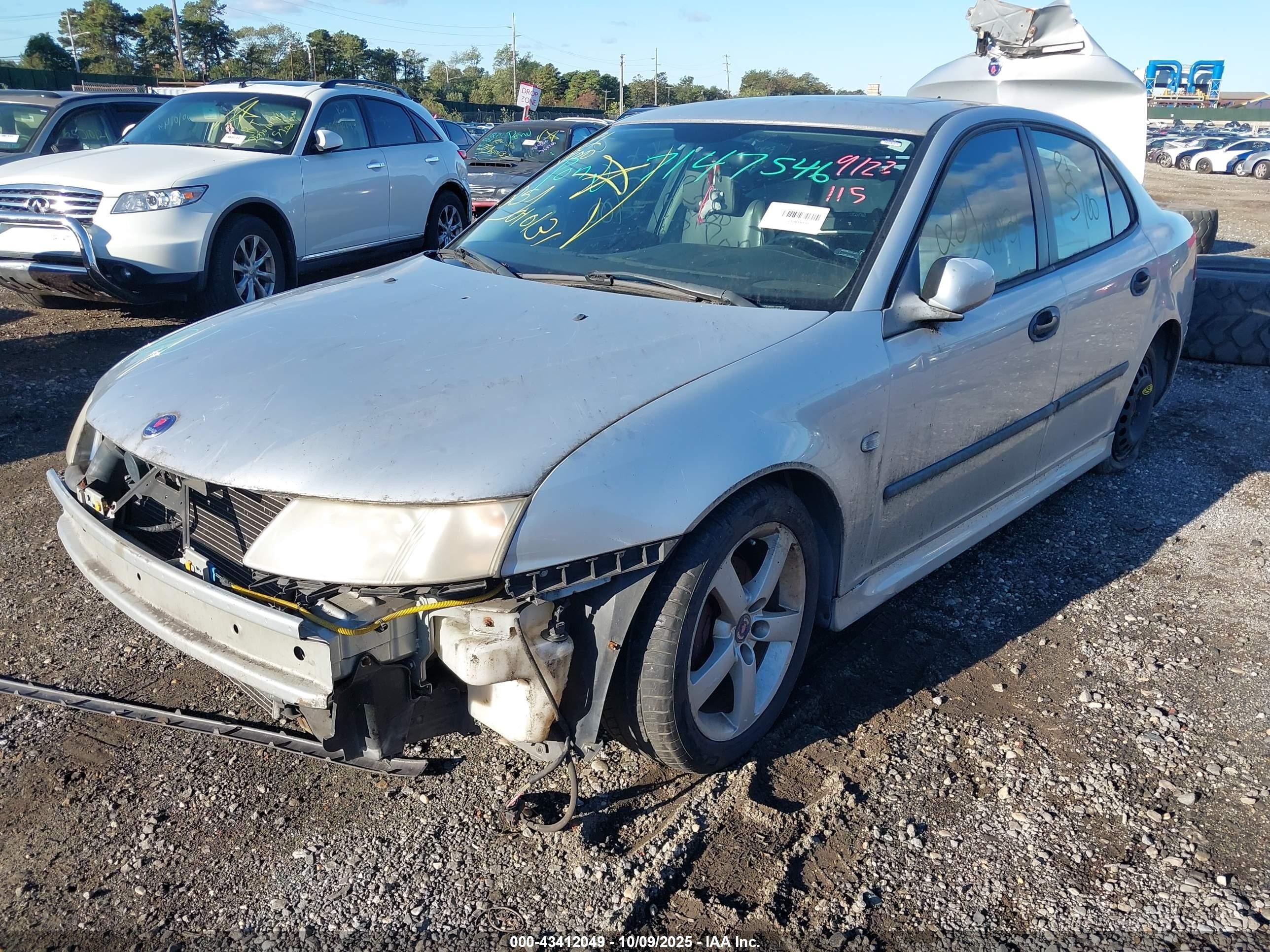 2003 Saab 9-3 Linear Серебряный vin: YS3FB49S631007803