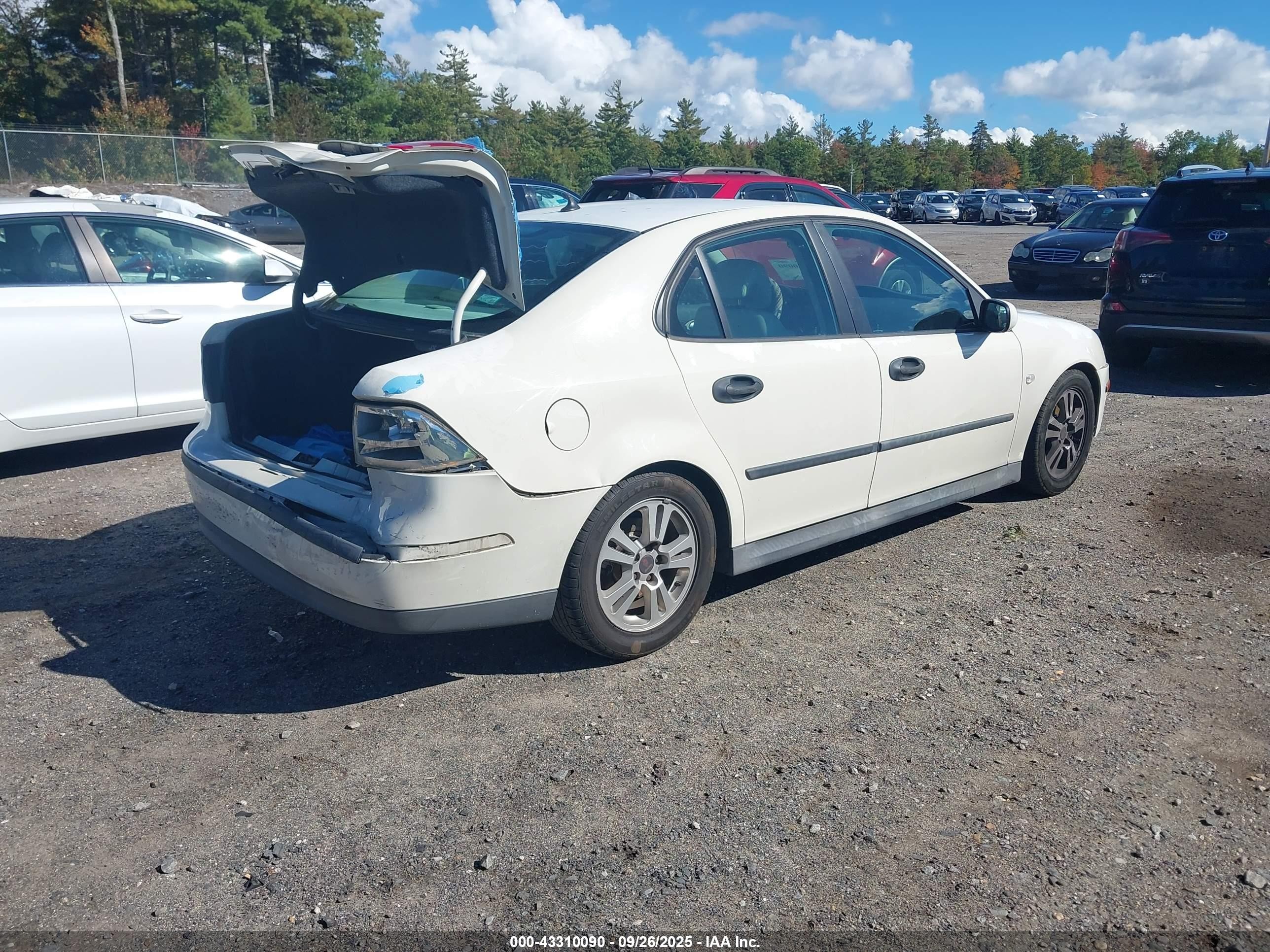 2005 Saab 9-3 Linear White vin: YS3FB49SX51053167