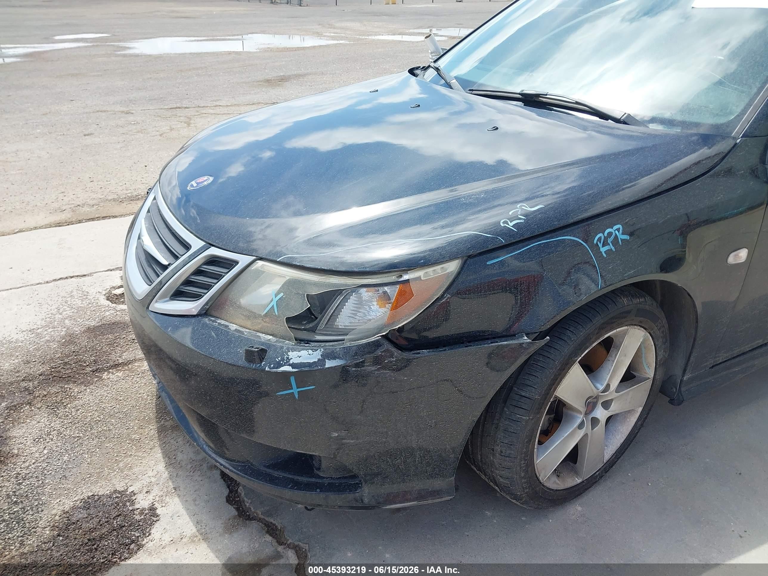 2008 Saab 9-3 2.0t Black vin: YS3FB49Y081010952
