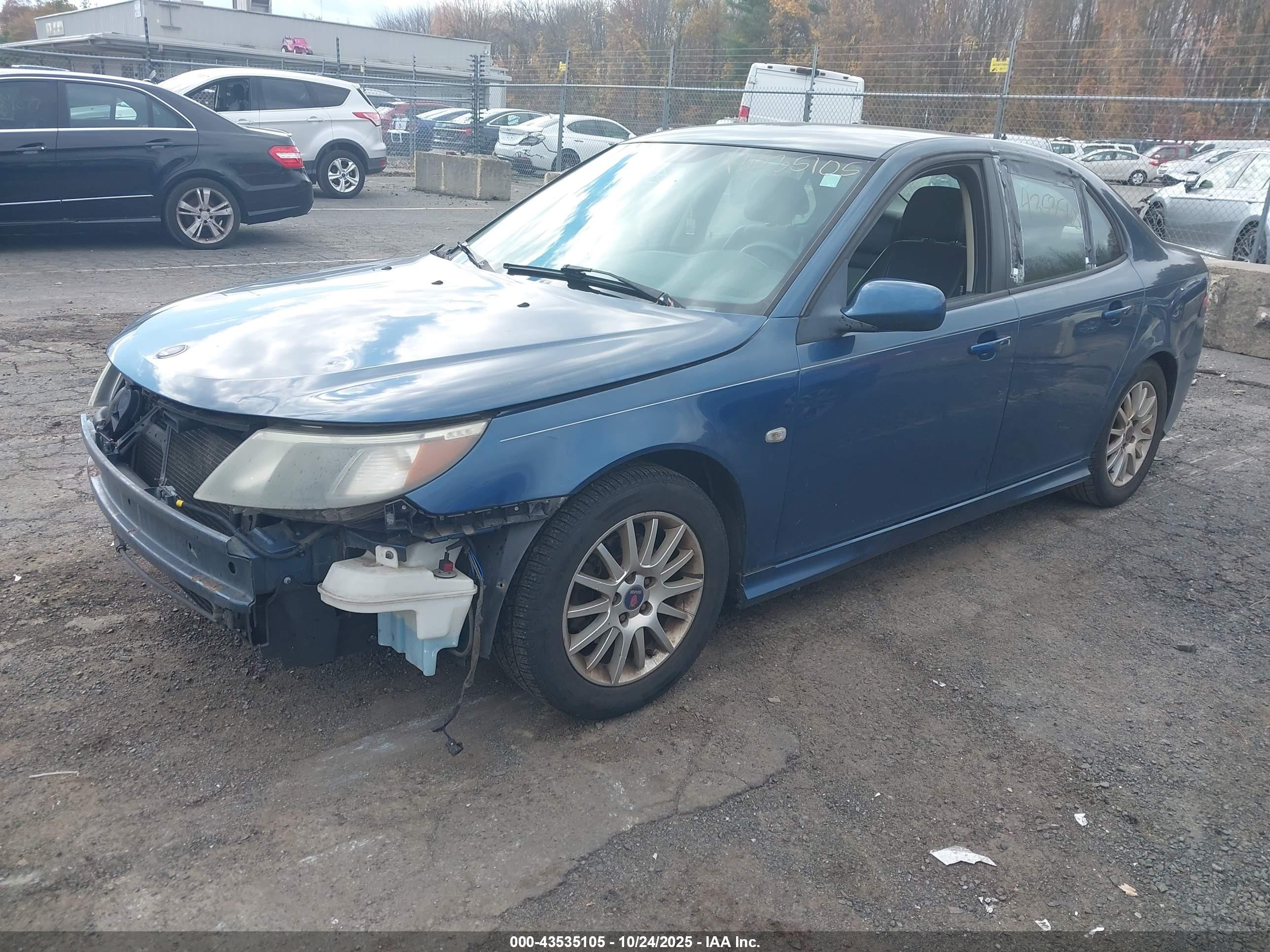 2009 Saab 9-3 2.0t Синий vin: YS3FB49Y791011517