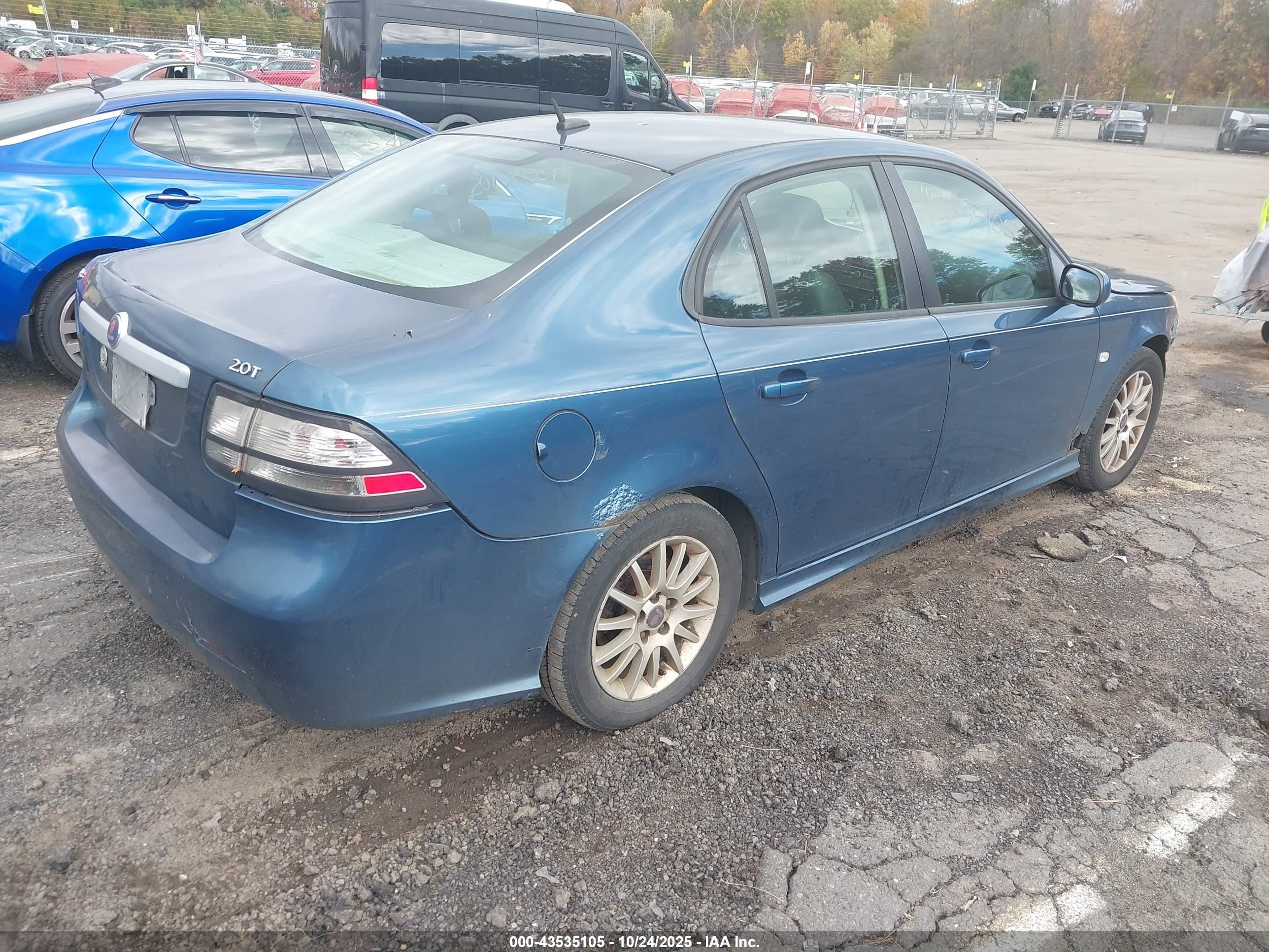 2009 Saab 9-3 2.0t Синий vin: YS3FB49Y791011517