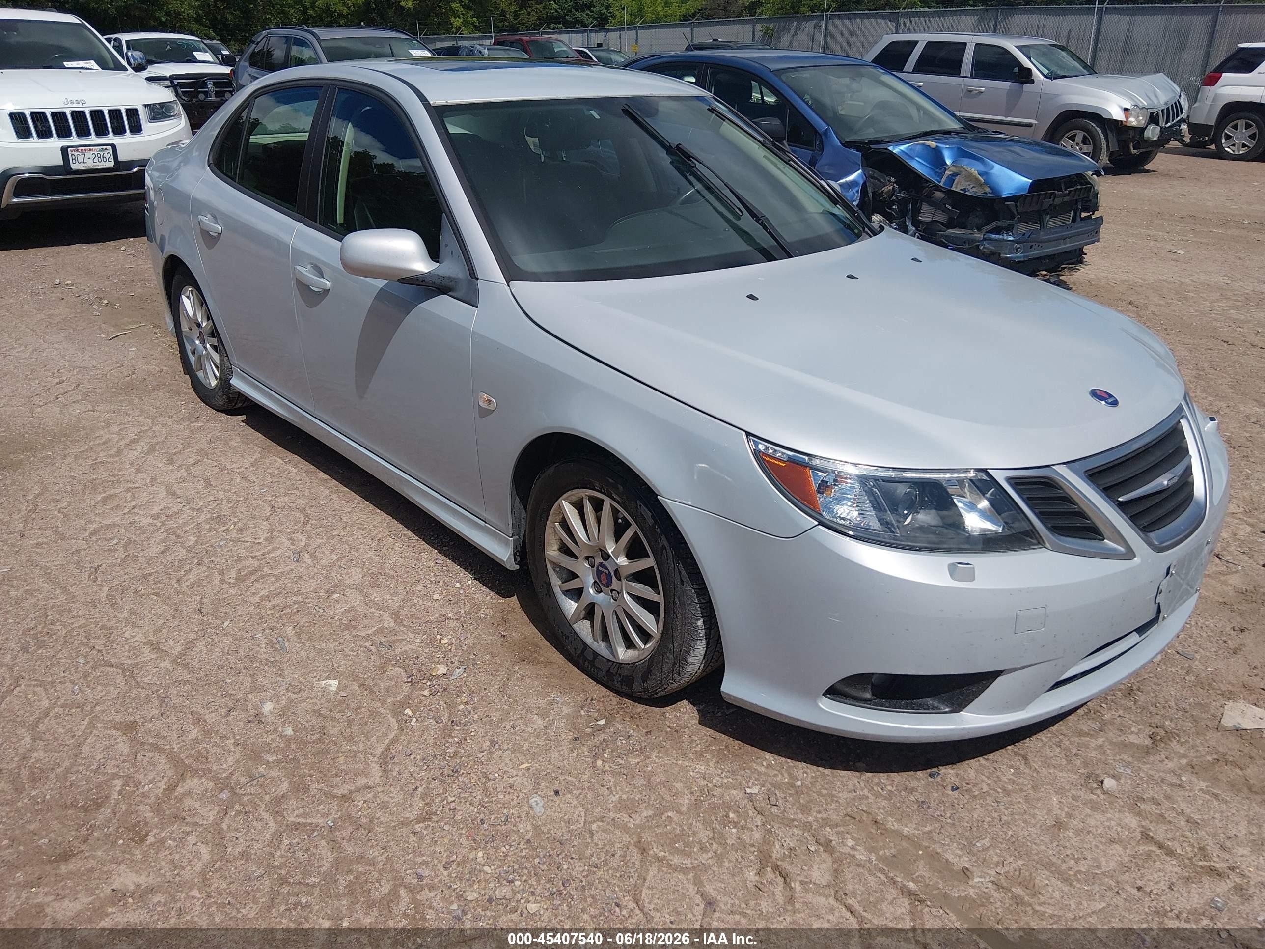 2008 Saab 9-3 2.0t Silver vin: YS3FB49Y881012674