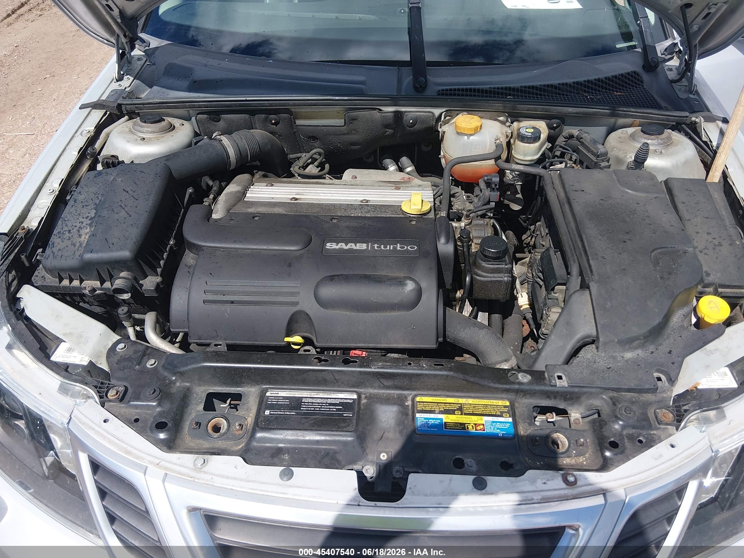 2008 Saab 9-3 2.0t Silver vin: YS3FB49Y881012674