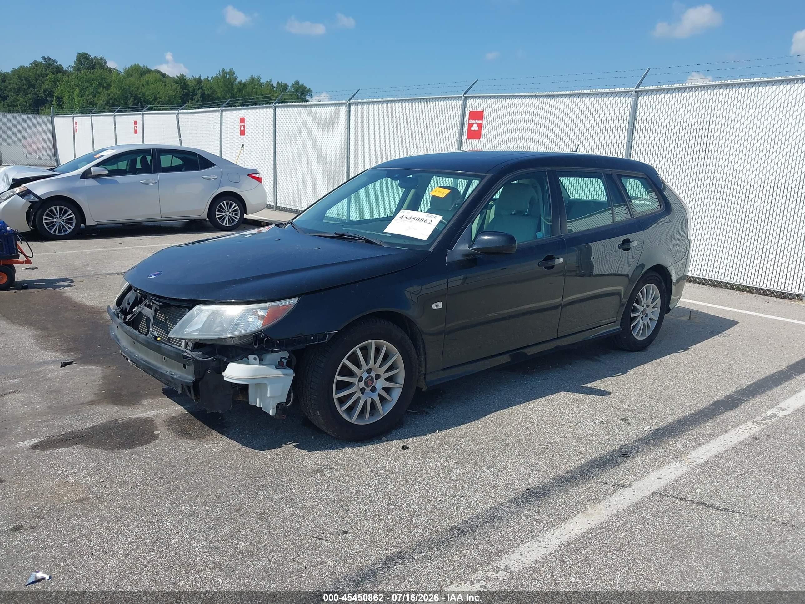 2008 Saab 9-3 Sportcombi Черный vin: YS3FB59Y381153075