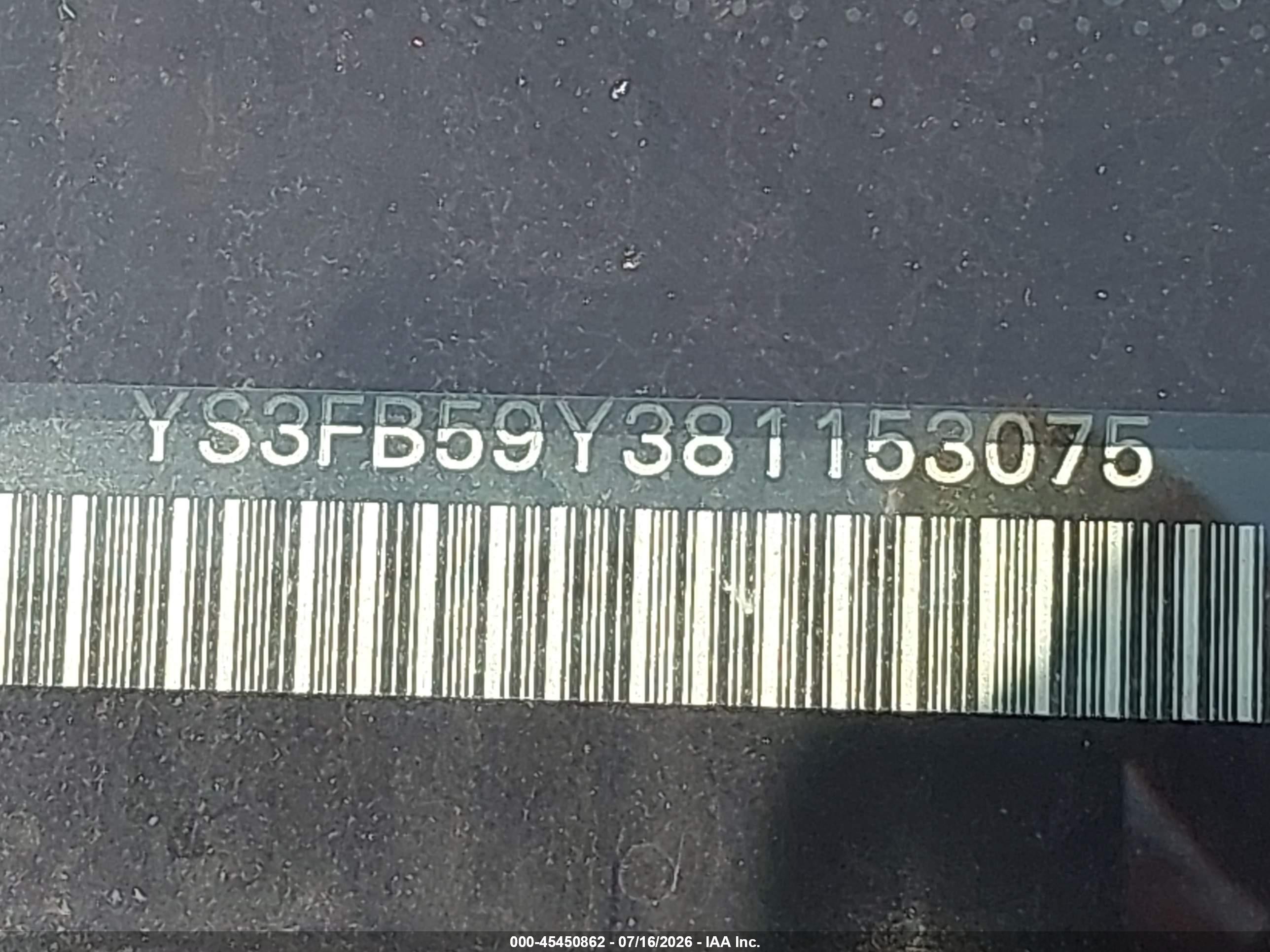 2008 Saab 9-3 Sportcombi Черный vin: YS3FB59Y381153075