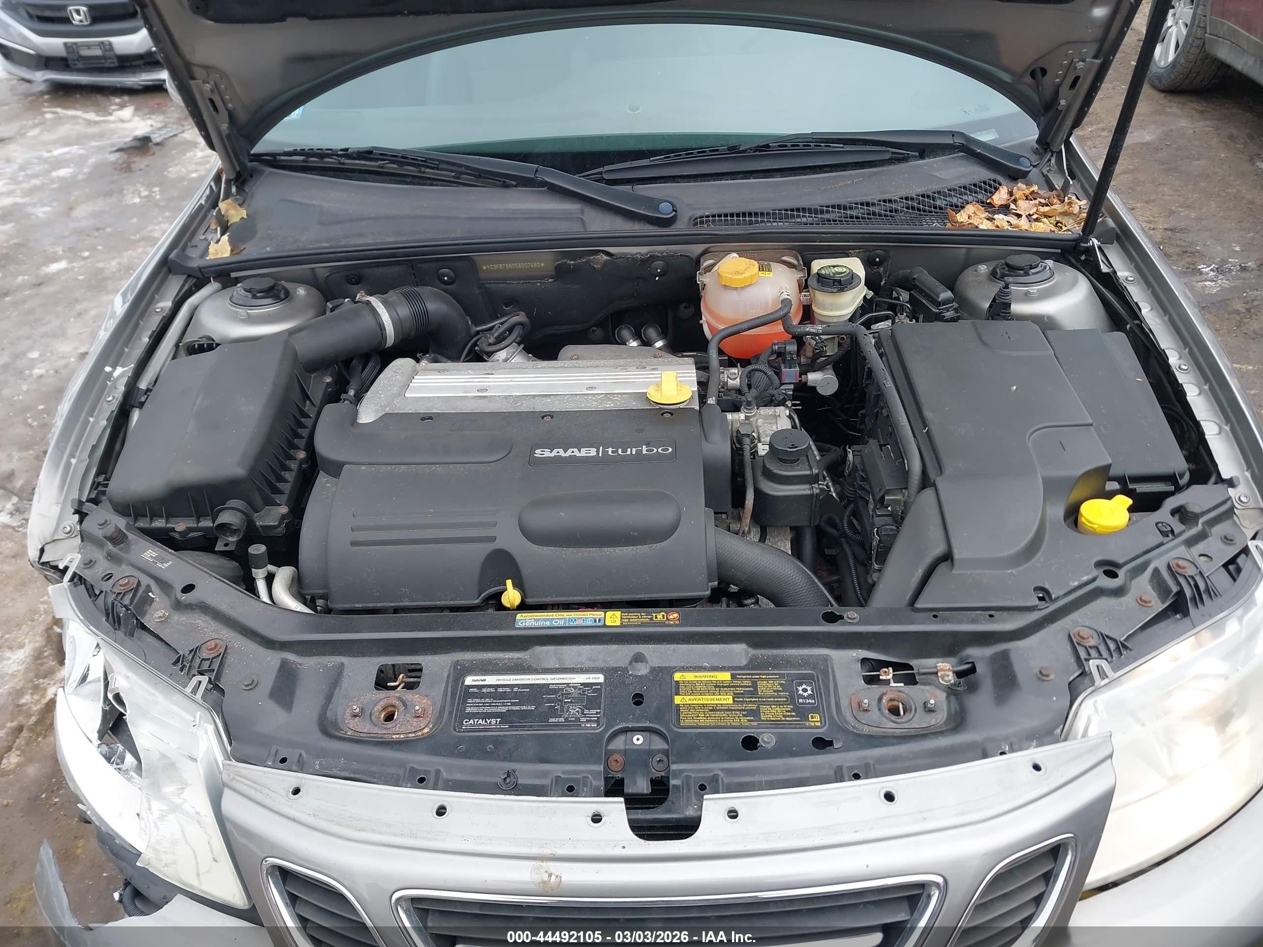 2005 Saab 9-3 Linear Gray vin: YS3FB79N056007460