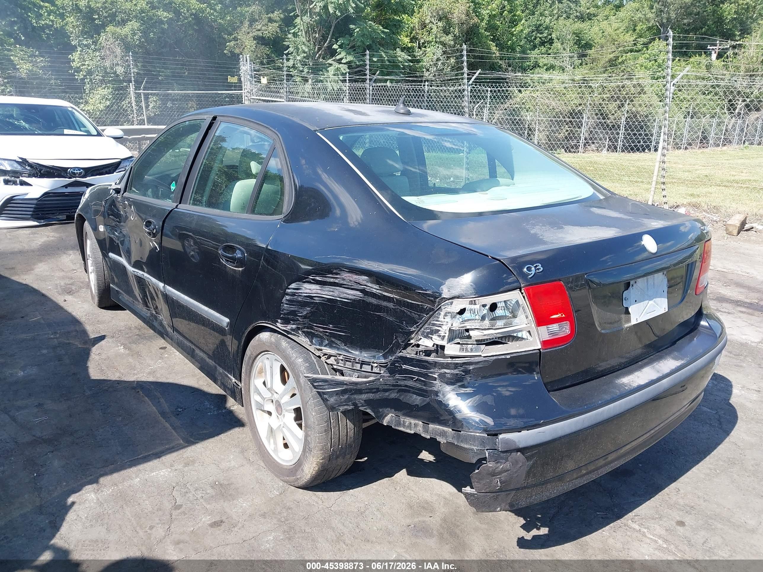 2006 Saab 9-3 2.0t Black vin: YS3FD45Y261115960
