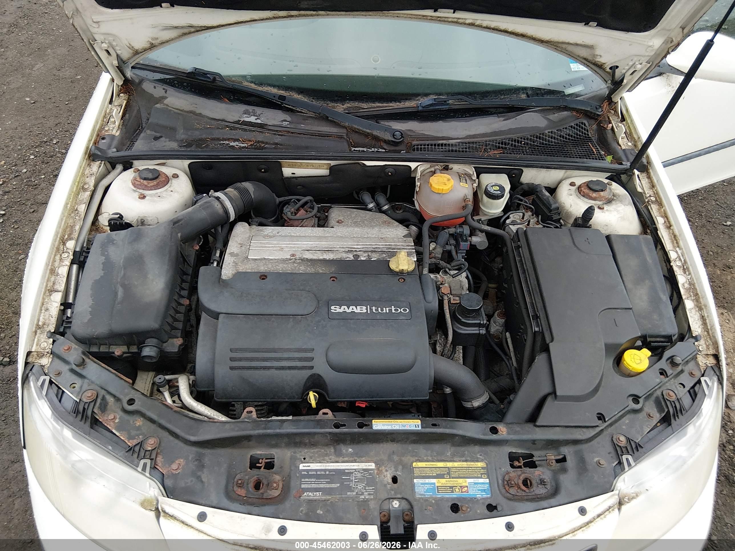 2006 Saab 9-3 2.0t White vin: YS3FD45Y761142233