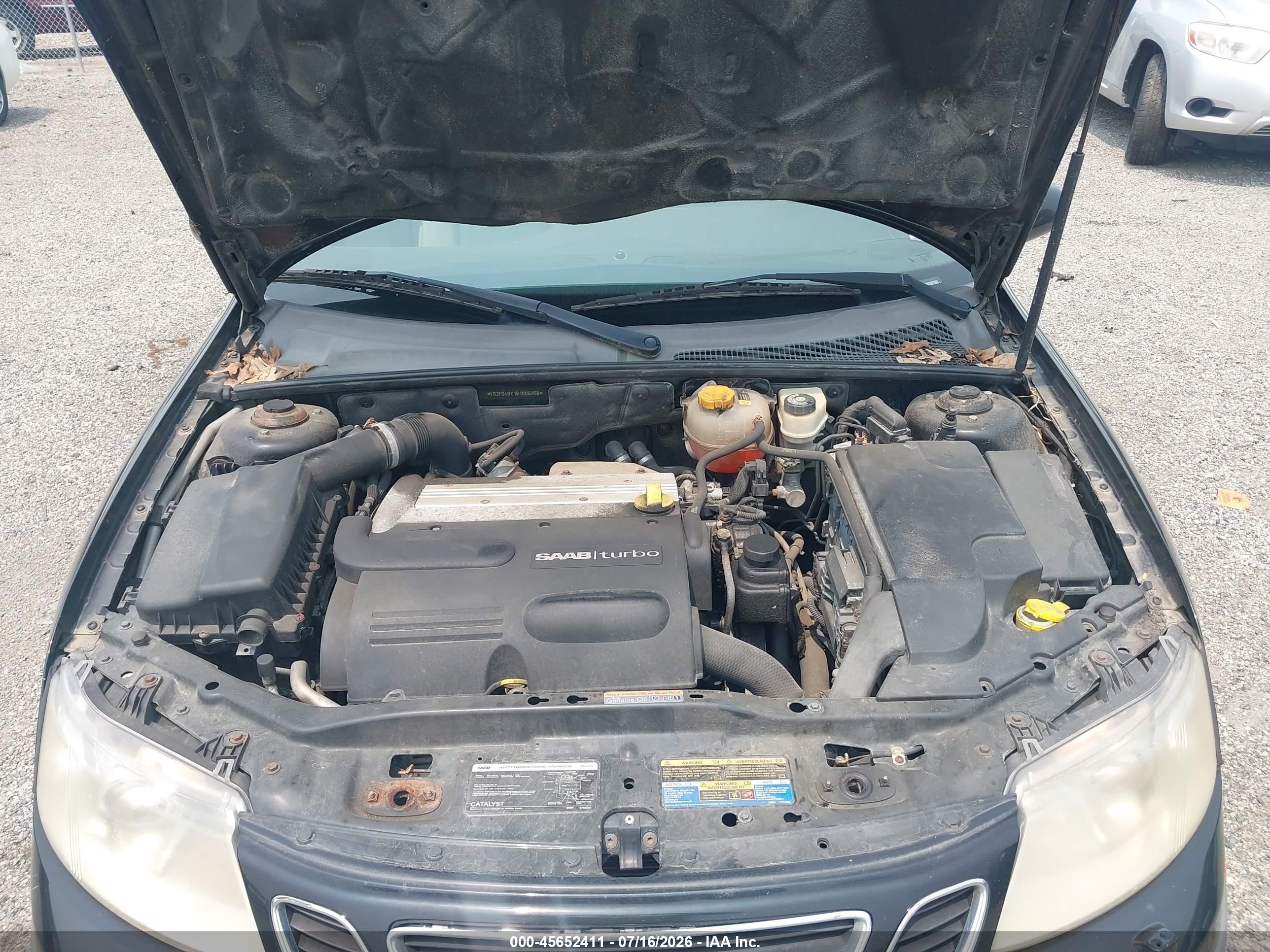 2006 Saab 9-3 2.0t Черный vin: YS3FD49Y161006058
