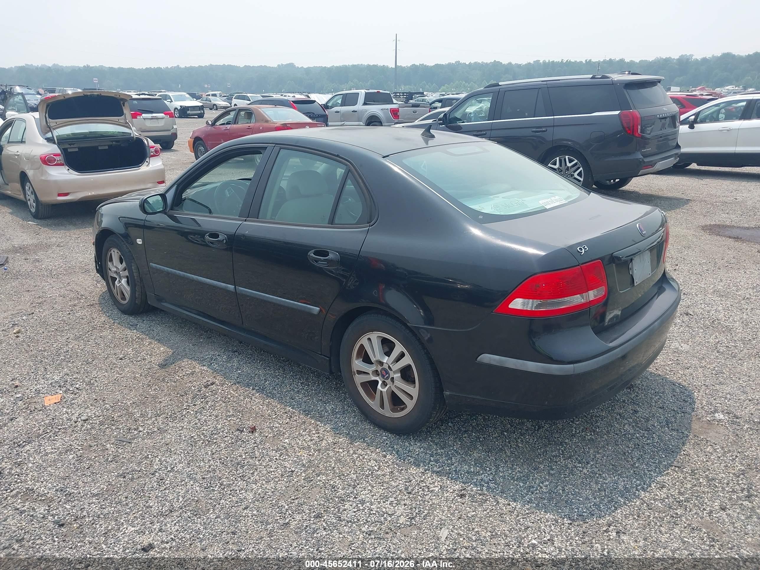 2006 Saab 9-3 2.0t Черный vin: YS3FD49Y161006058