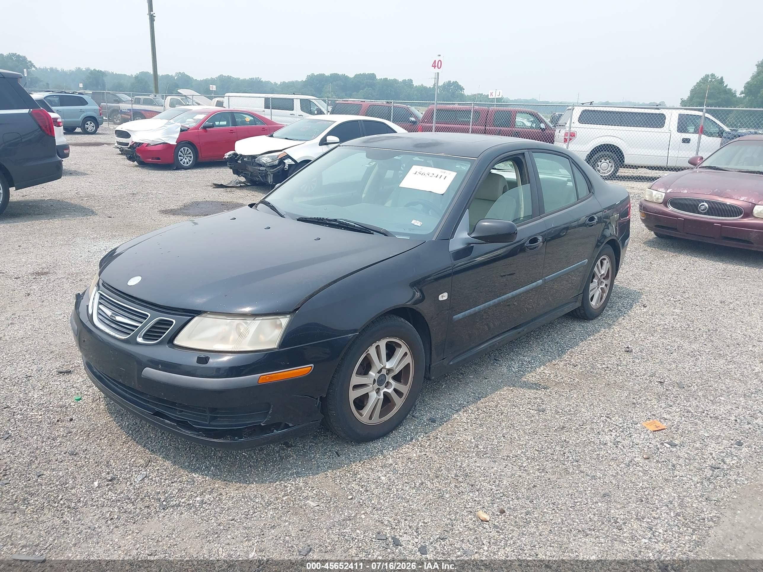 2006 Saab 9-3 2.0t Черный vin: YS3FD49Y161006058