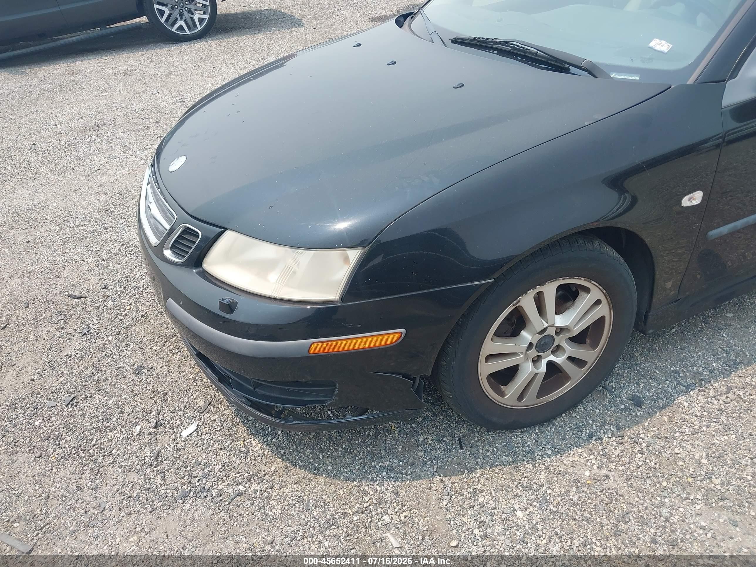 2006 Saab 9-3 2.0t Черный vin: YS3FD49Y161006058
