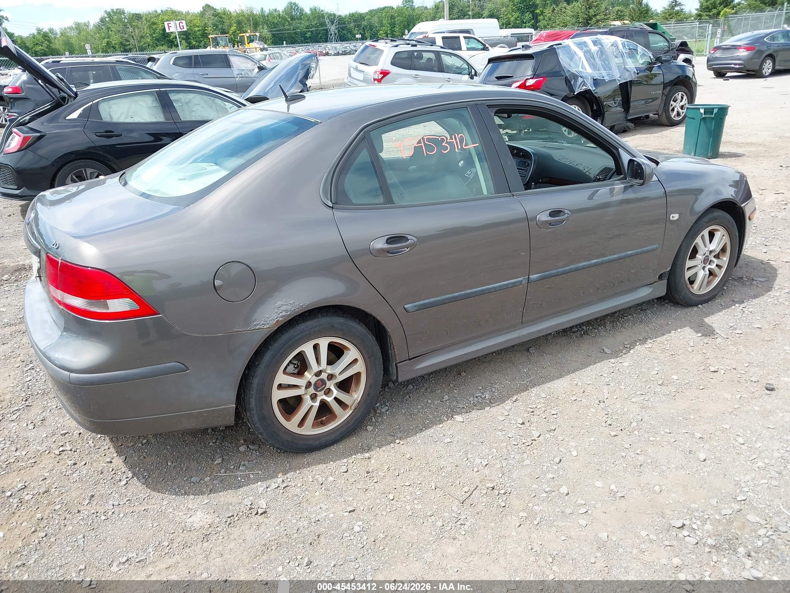 2007 Saab 9-3 2.0t Gray vin: YS3FD49Y171120787