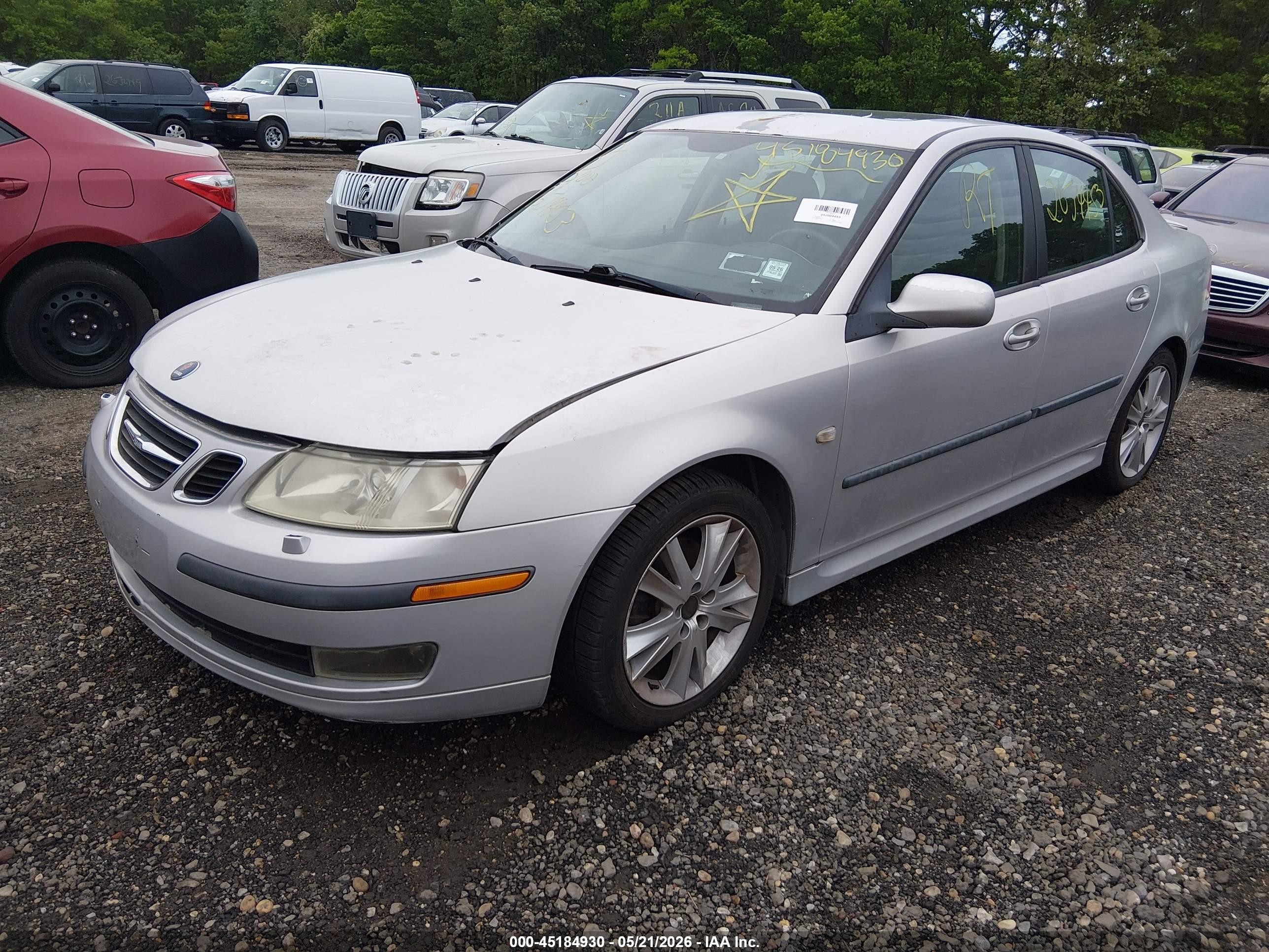 2007 Saab 9-3 2.0t Gray vin: YS3FD49Y371132018