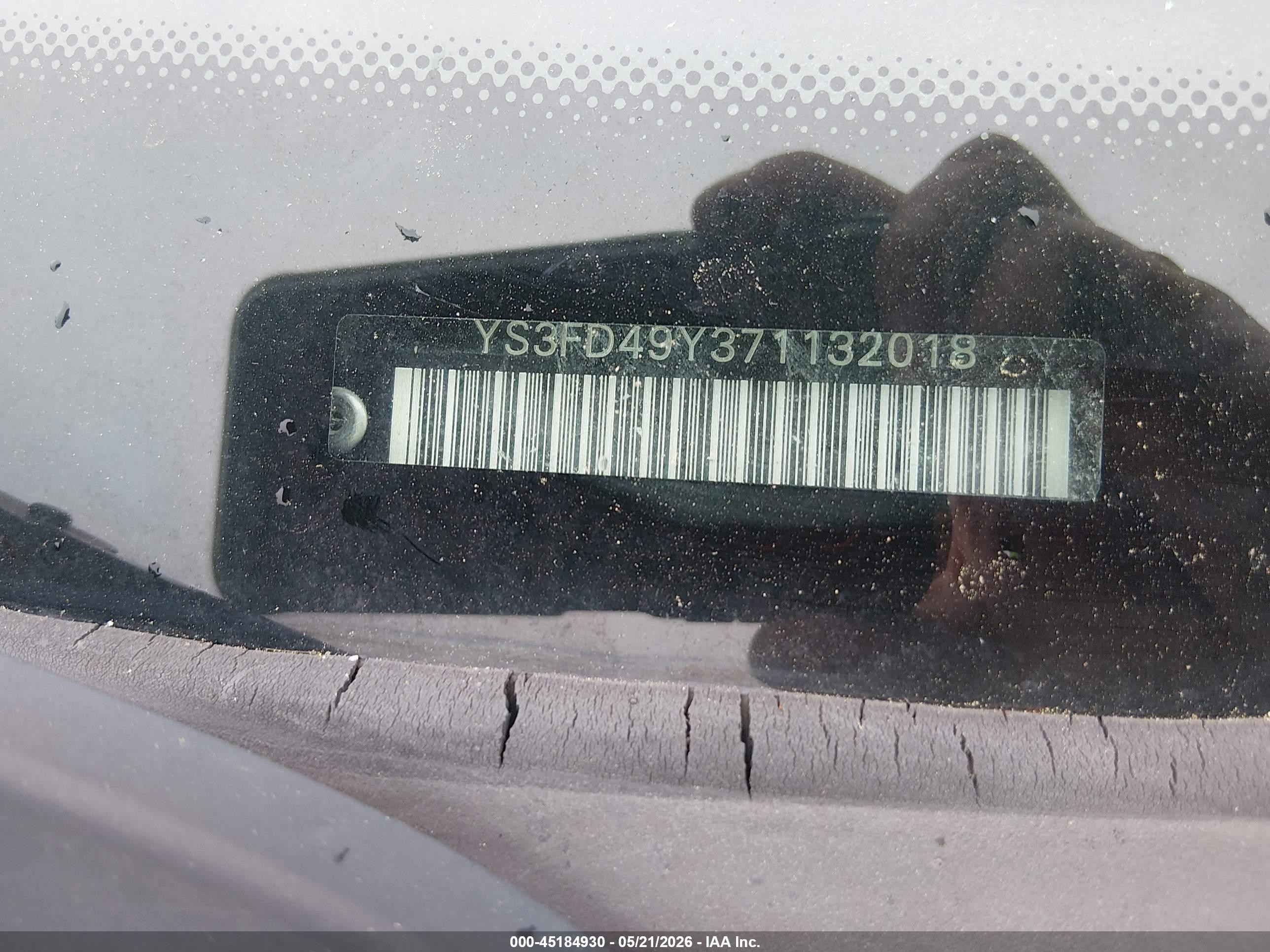 2007 Saab 9-3 2.0t Gray vin: YS3FD49Y371132018