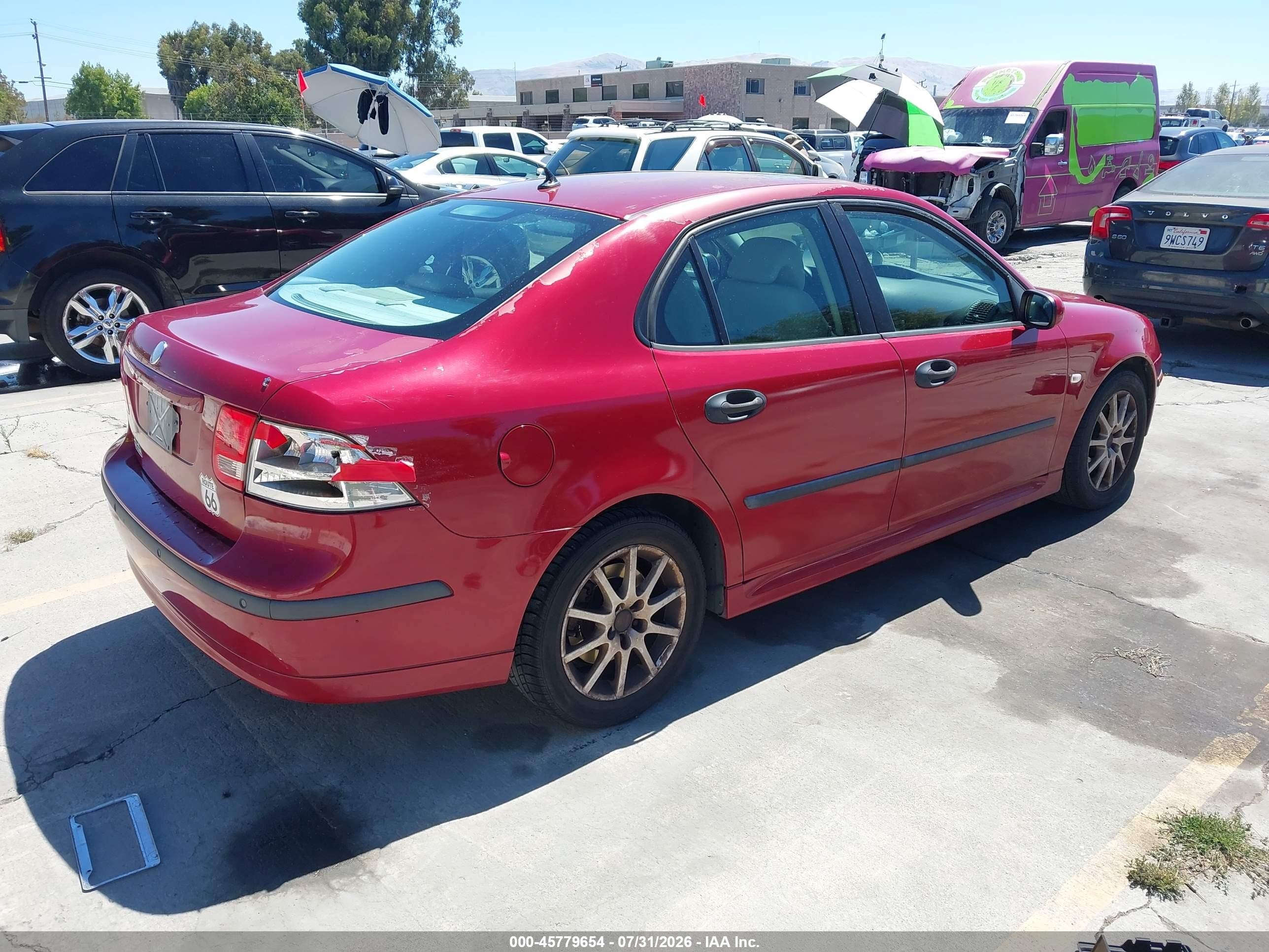 2005 Saab 9-3 Arc Красный vin: YS3FD49YX51047383