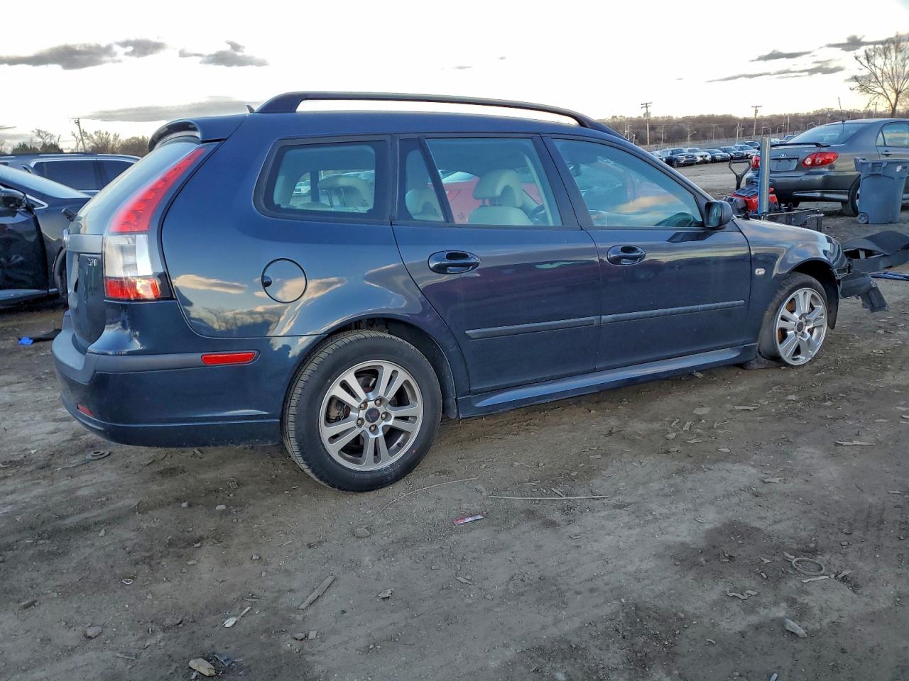 2007 Saab 9-3 2.0t Синий vin: YS3FD59Y471012928