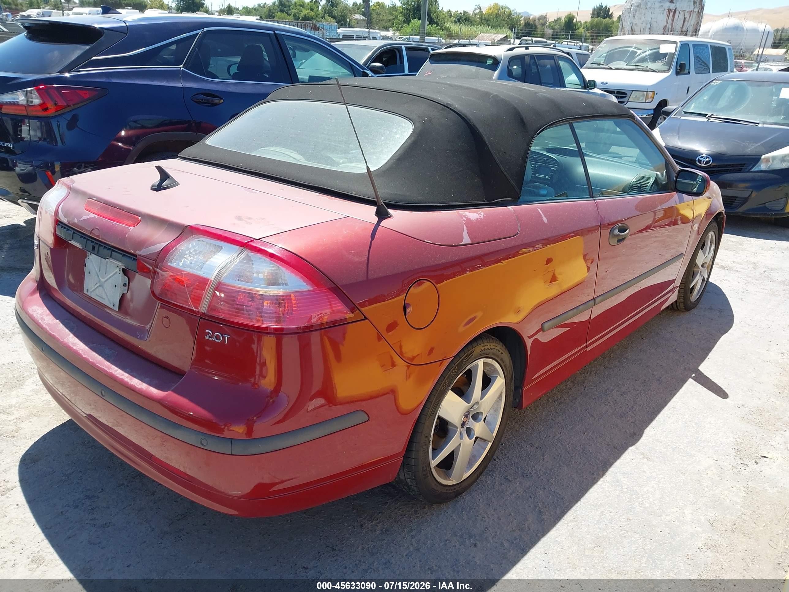 2005 Saab 9-3 Arc Красный vin: YS3FD75Y756013587