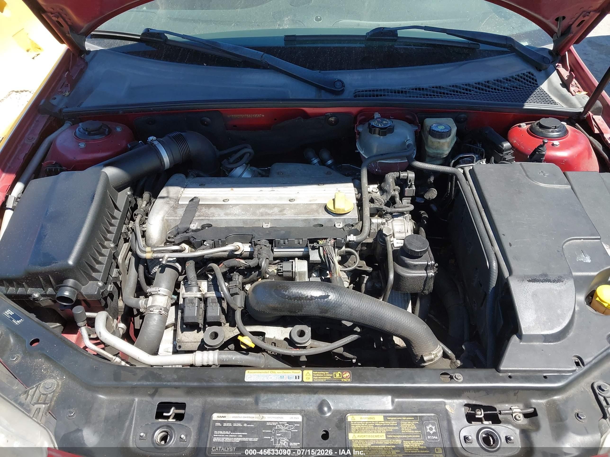 2005 Saab 9-3 Arc Красный vin: YS3FD75Y756013587