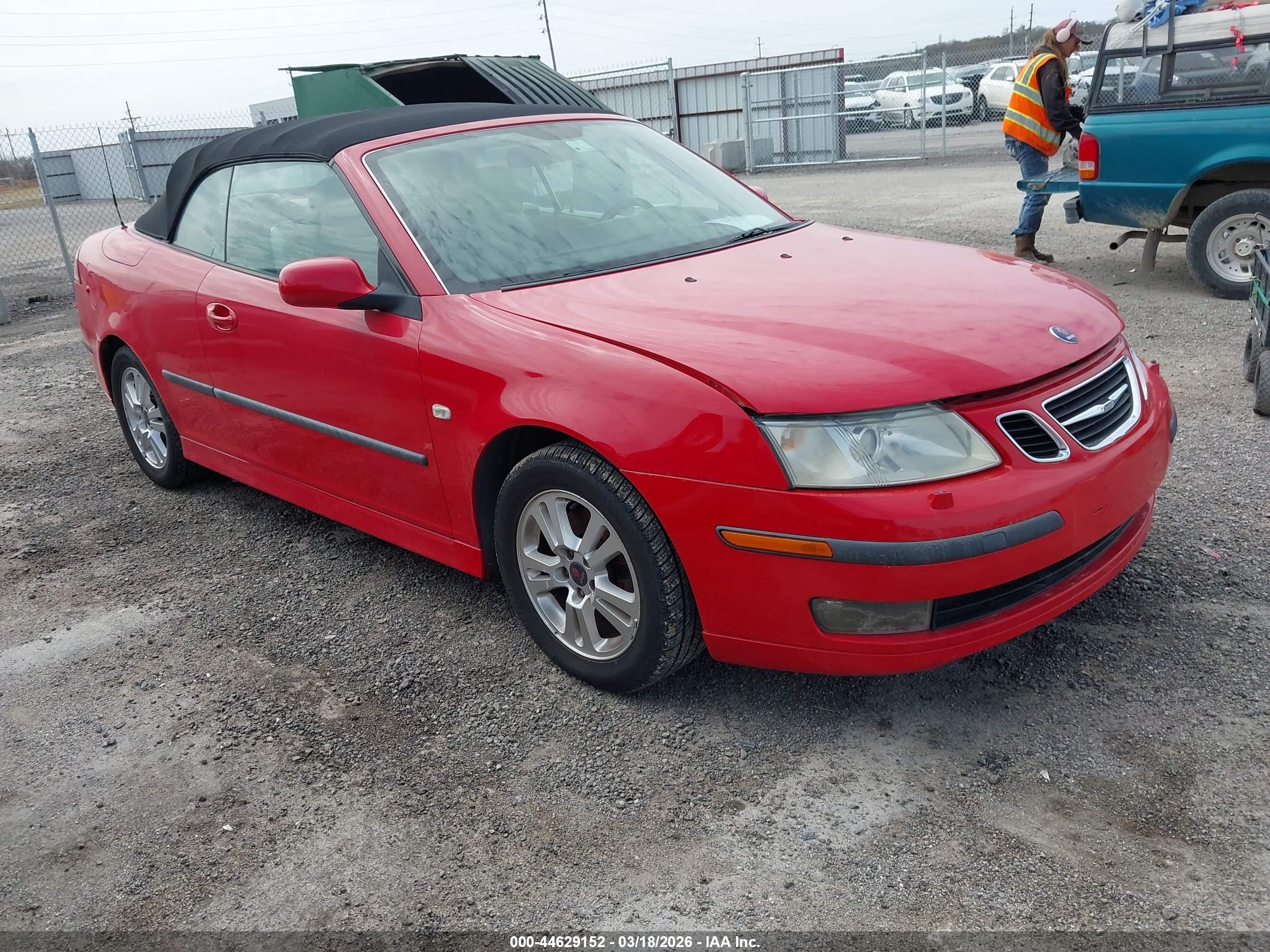2006 Saab 9-3 2.0t Красный vin: YS3FD79Y066103935