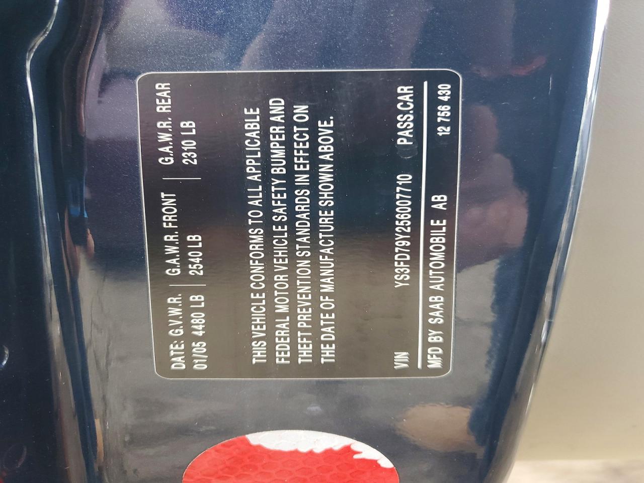 2005 Saab 9-3 Arc Синий vin: YS3FD79Y256007710