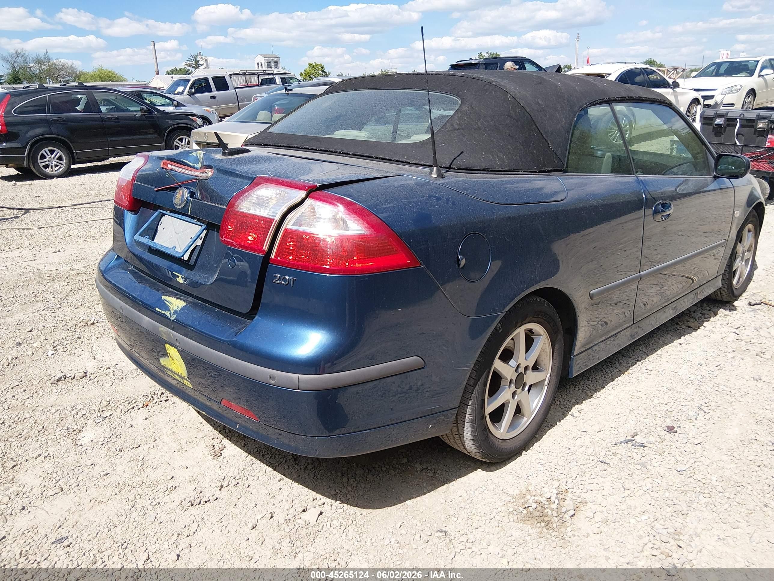 2007 Saab 9-3 2.0t Blue vin: YS3FD79Y276003224