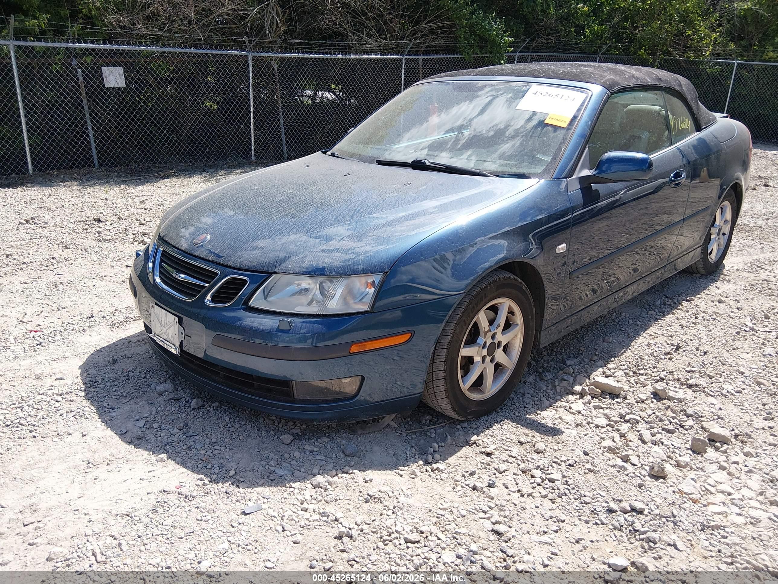 2007 Saab 9-3 2.0t Blue vin: YS3FD79Y276003224