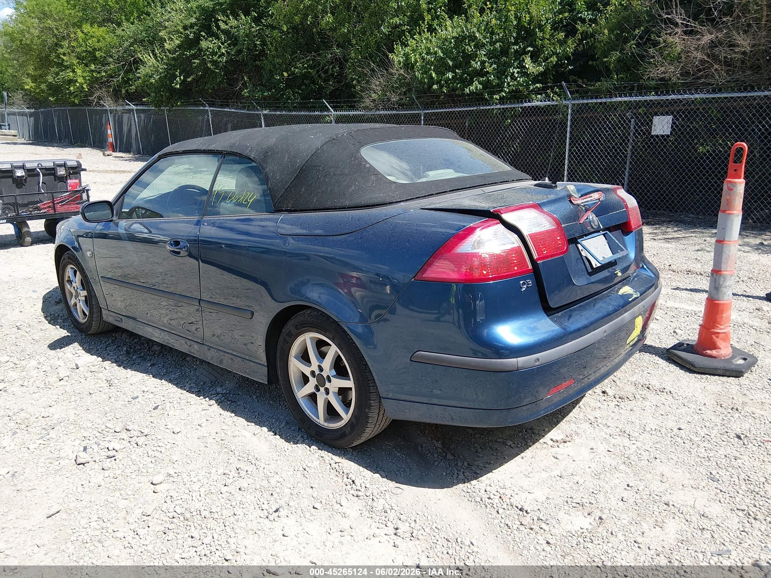2007 Saab 9-3 2.0t Blue vin: YS3FD79Y276003224