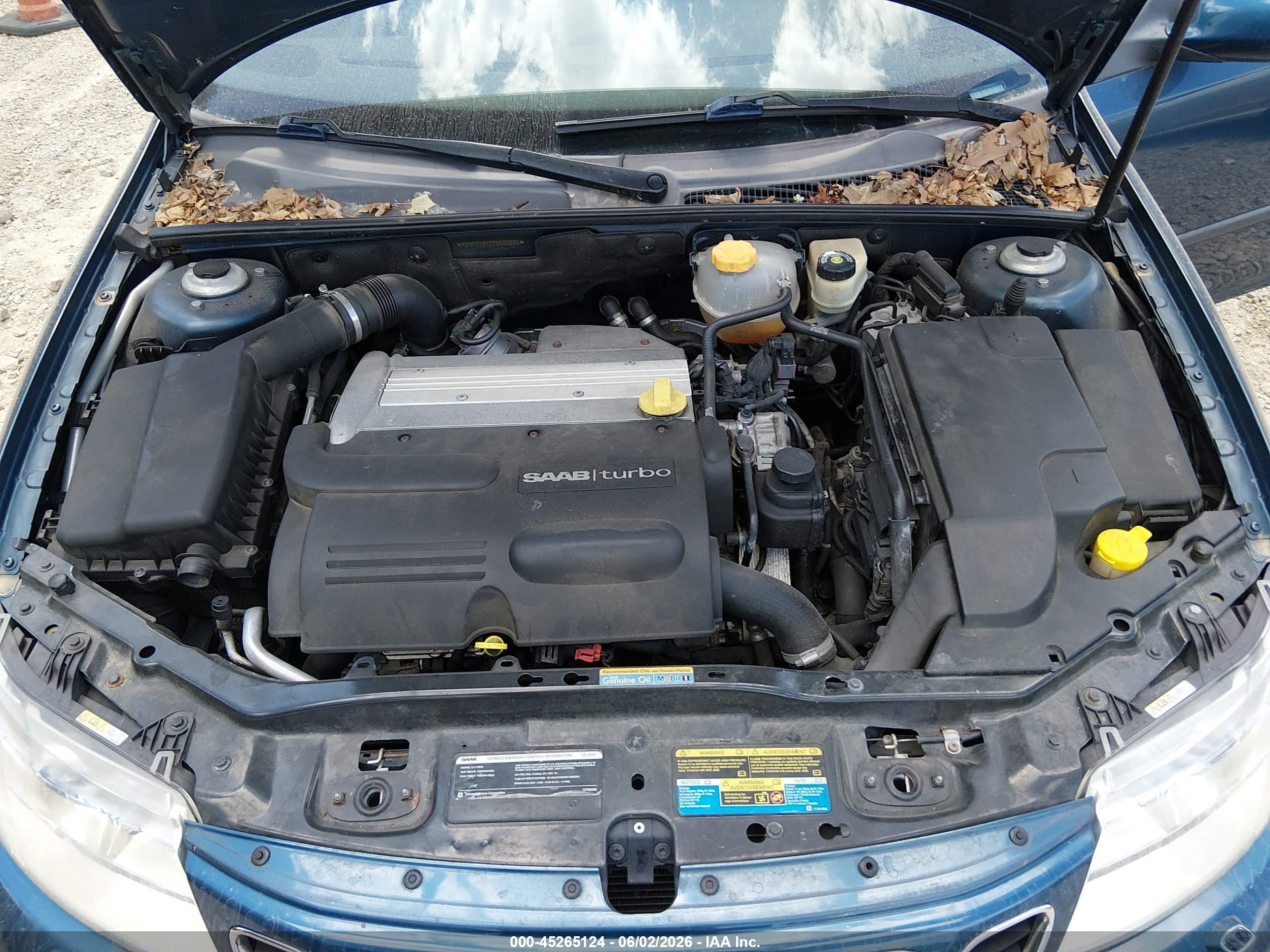 2007 Saab 9-3 2.0t Blue vin: YS3FD79Y276003224
