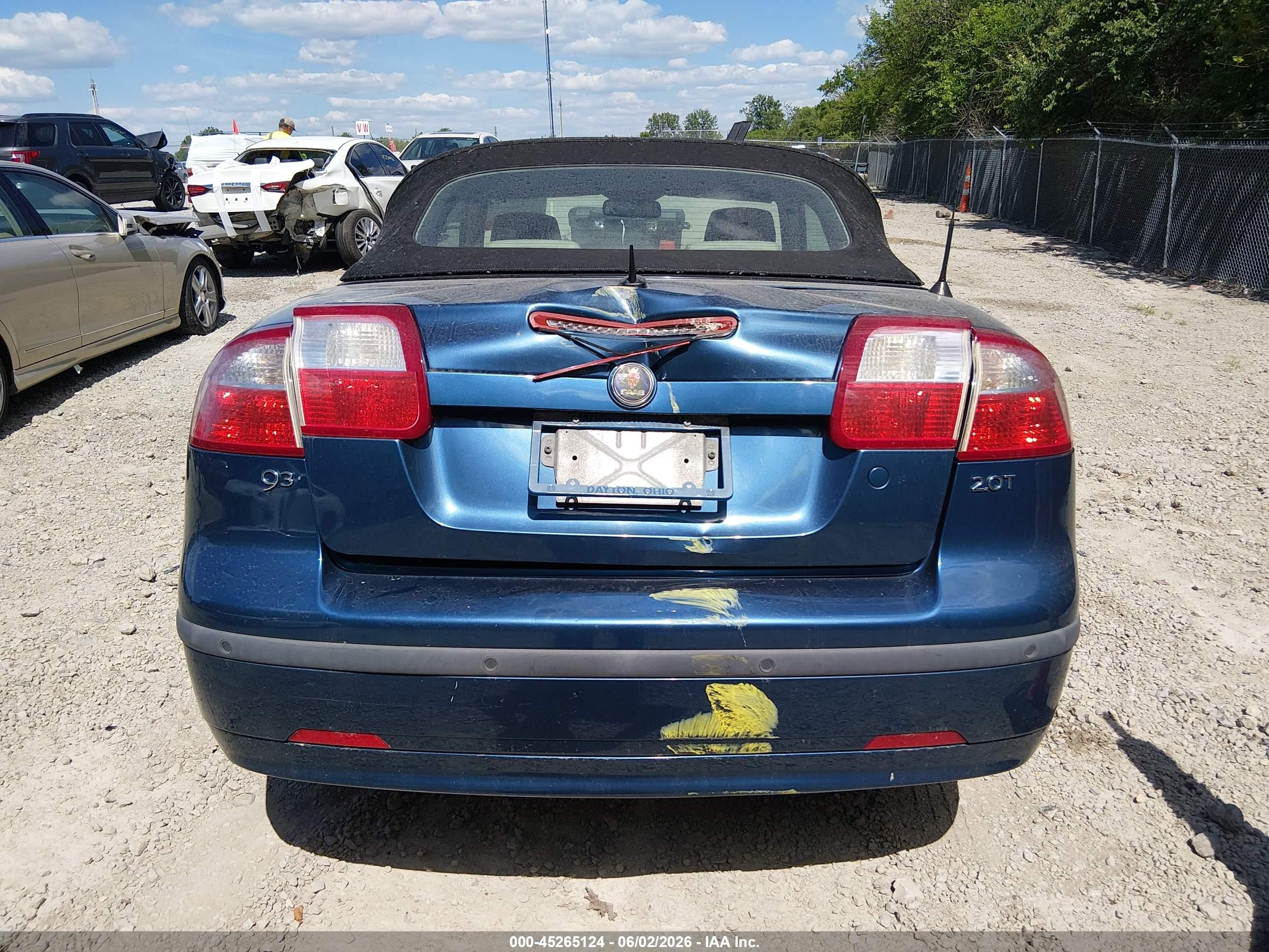 2007 Saab 9-3 2.0t Blue vin: YS3FD79Y276003224